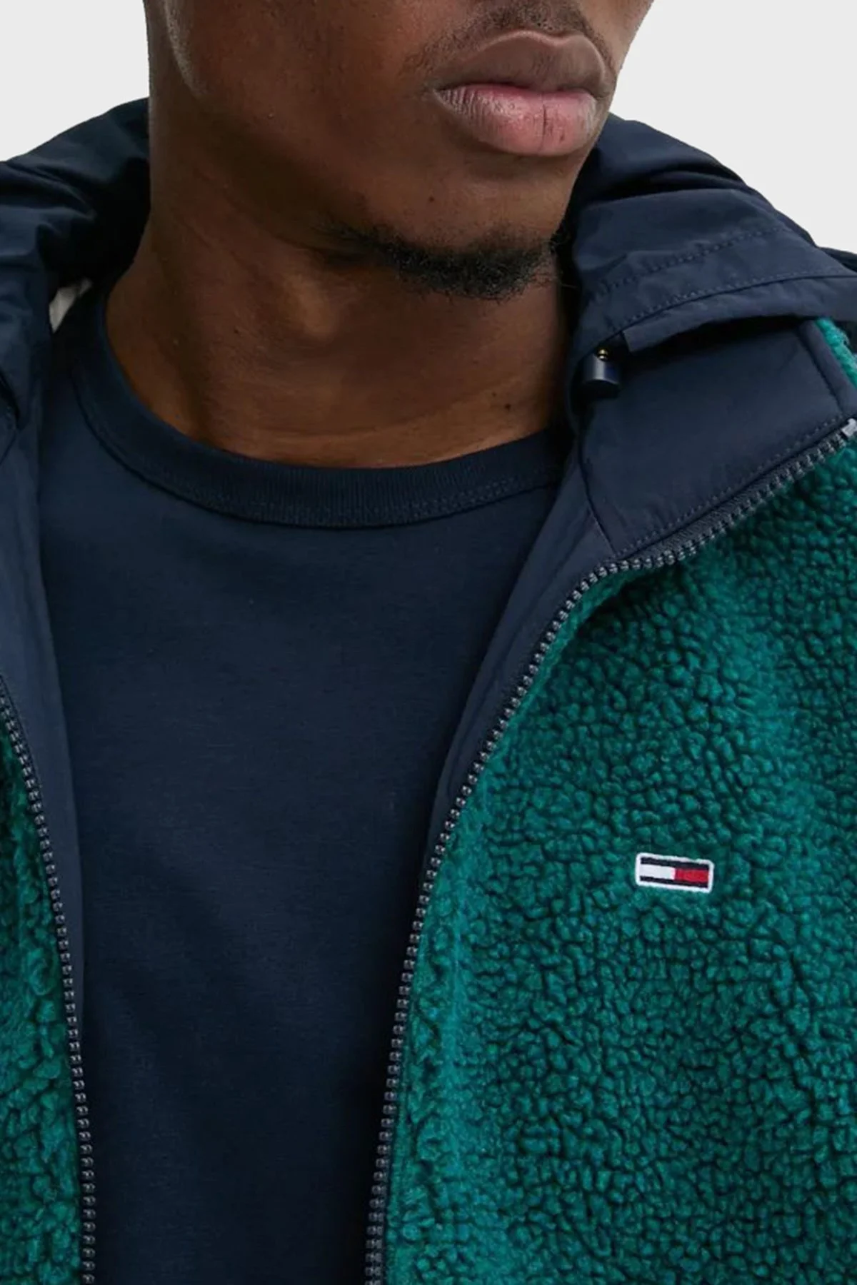 Tommy Jeans Regular Fit Çift Taraflı Teddy Polarlı Erkek Ceket DM0DM20462 CWG KOYU YEŞİL - 7