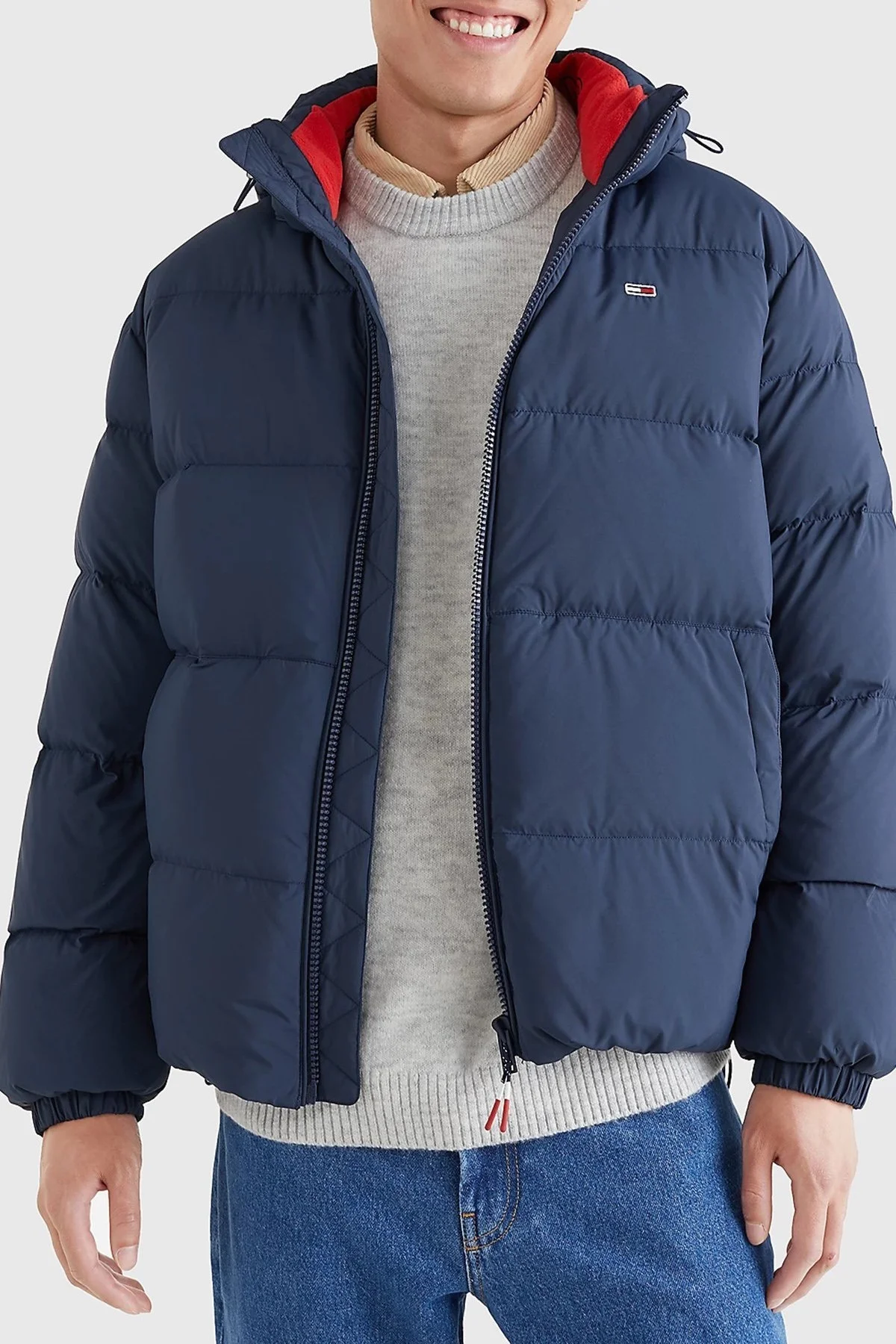 Tommy Jeans Regular Fit Çıkarılabilir Kapüşonlu Şişme Erkek Mont DM0DM15447 C87 LACİVERT - 1
