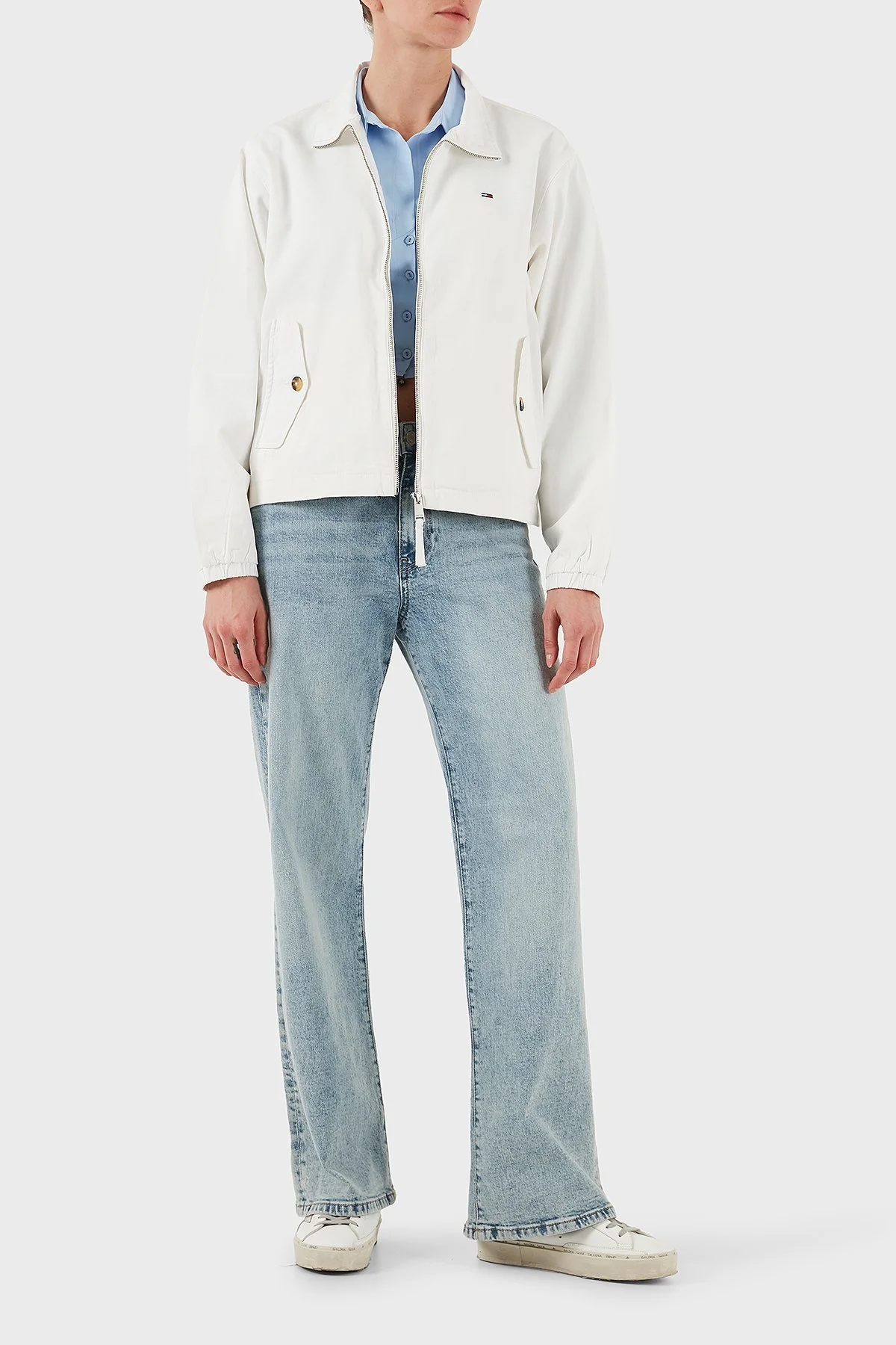 Tommy Jeans Regular Fit Dik Yaka Fermuarlı Bayan Ceket DW0DW20526 YBL BEYAZ - 2