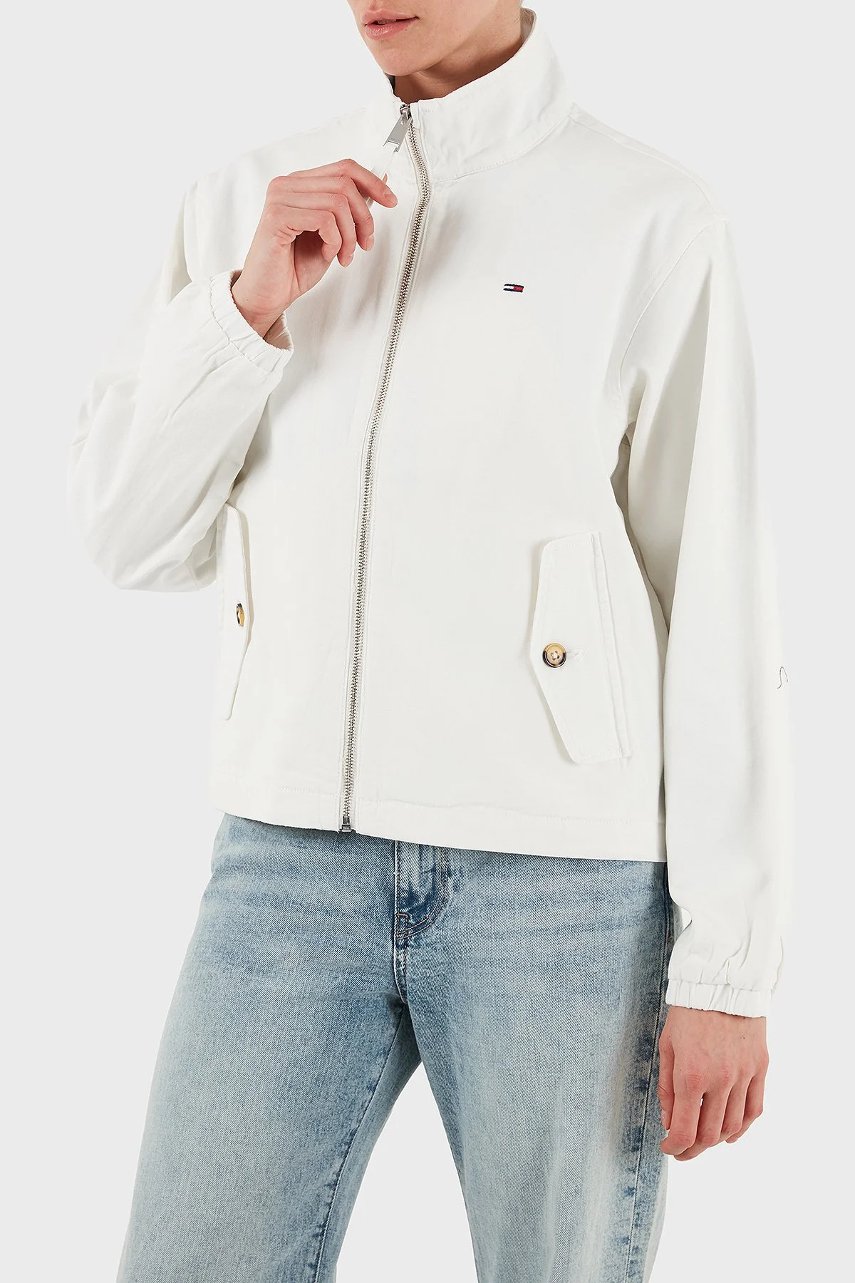 Tommy Jeans Regular Fit Dik Yaka Fermuarlı Bayan Ceket DW0DW20526 YBL BEYAZ - 5