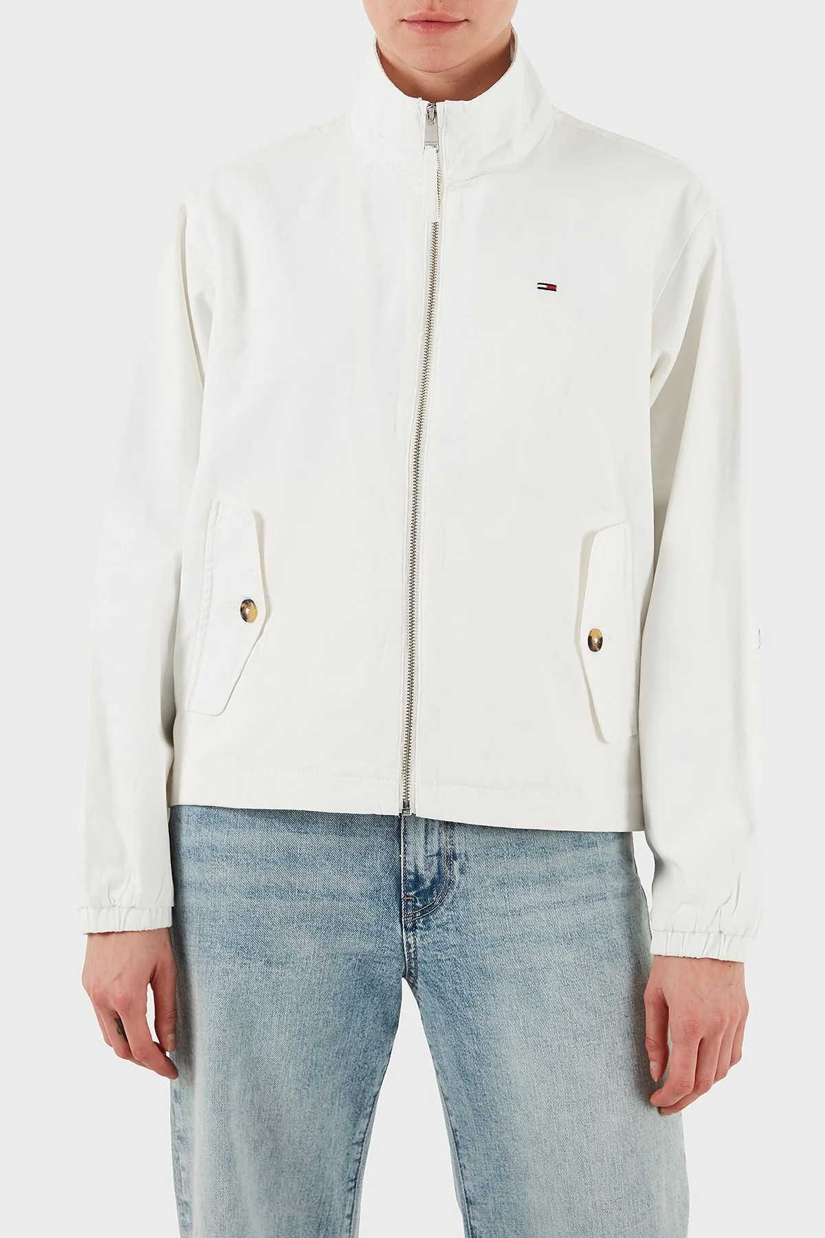 Tommy Jeans Regular Fit Dik Yaka Fermuarlı Bayan Ceket DW0DW20526 YBL BEYAZ - 6