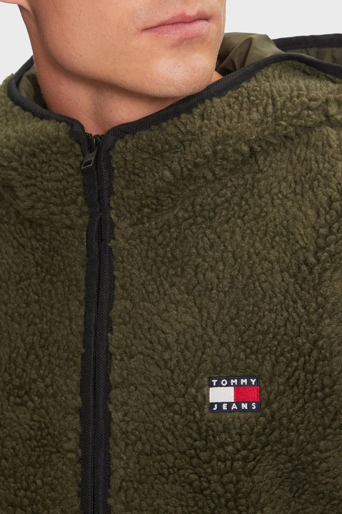 Tommy Jeans Regular Fit Kapüşonlu Fermuarlı Erkek Sweat DM0DM19224 M12 YEŞİL - 4