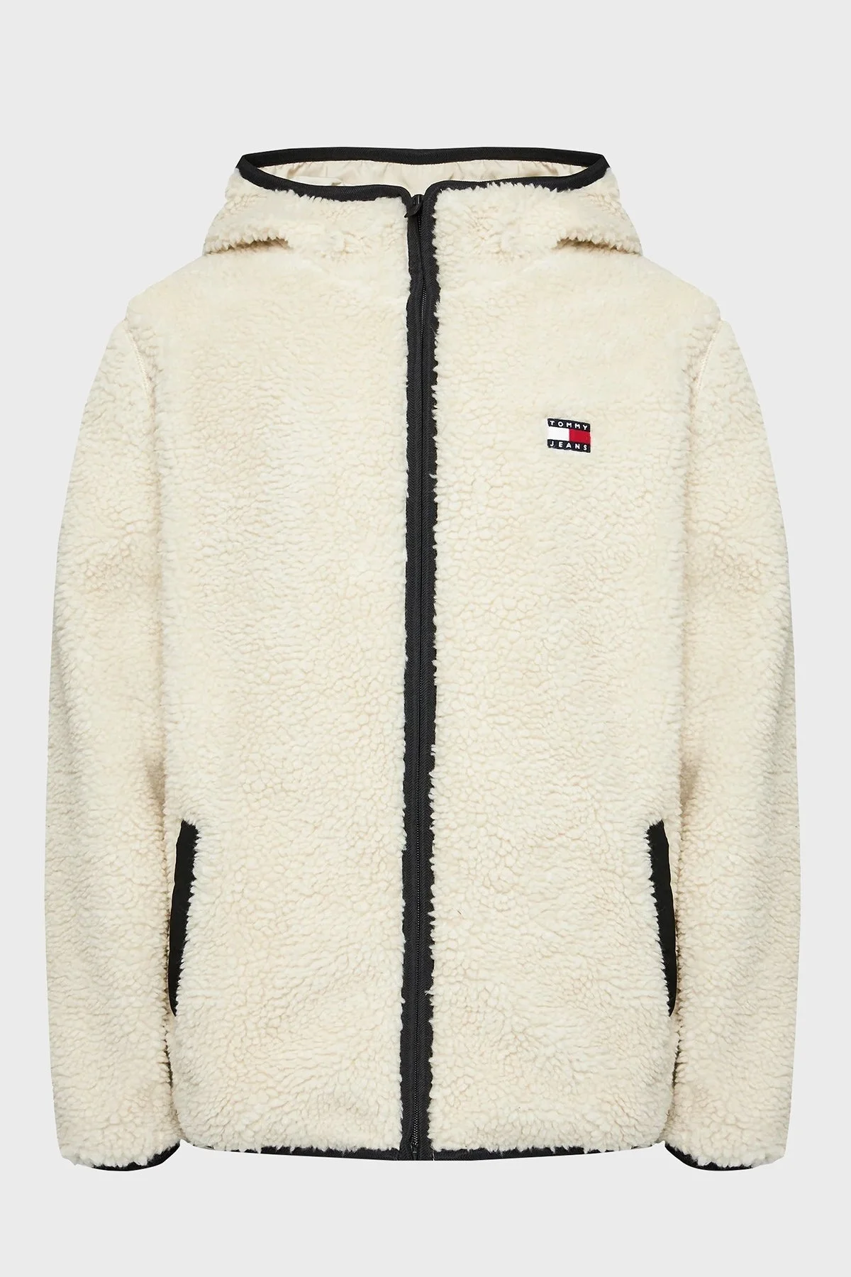 Tommy Jeans Regular Fit Kapüşonlu Fermuarlı Teddy Erkek Sweat DM0DM19224 ACG BEJ - 7