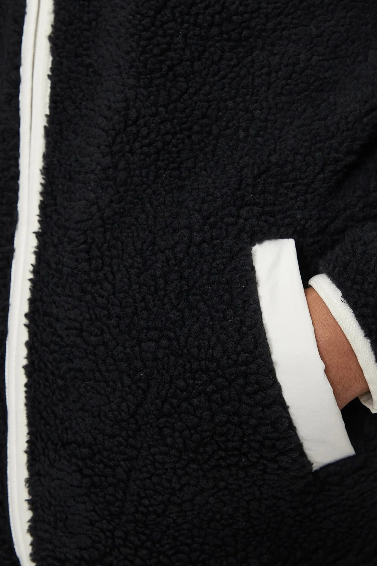 Tommy Jeans Regular Fit Kapüşonlu Fermuarlı Teddy Erkek Sweat DM0DM19224 BDS SİYAH - 5