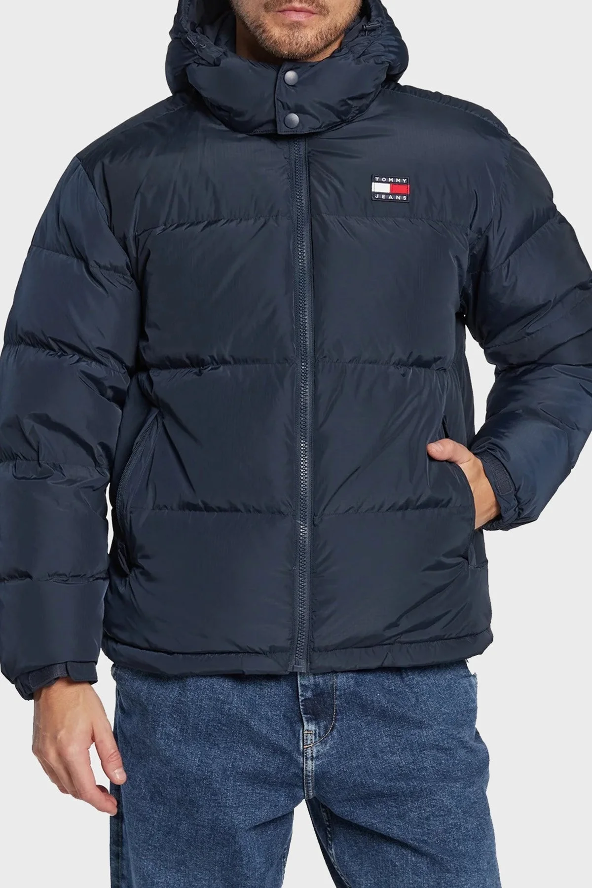 Tommy Jeans Regular Fit Kuş Tüyü Dik Yaka Şişme Erkek Mont DM0DM15445 C87 LACİVERT - 1