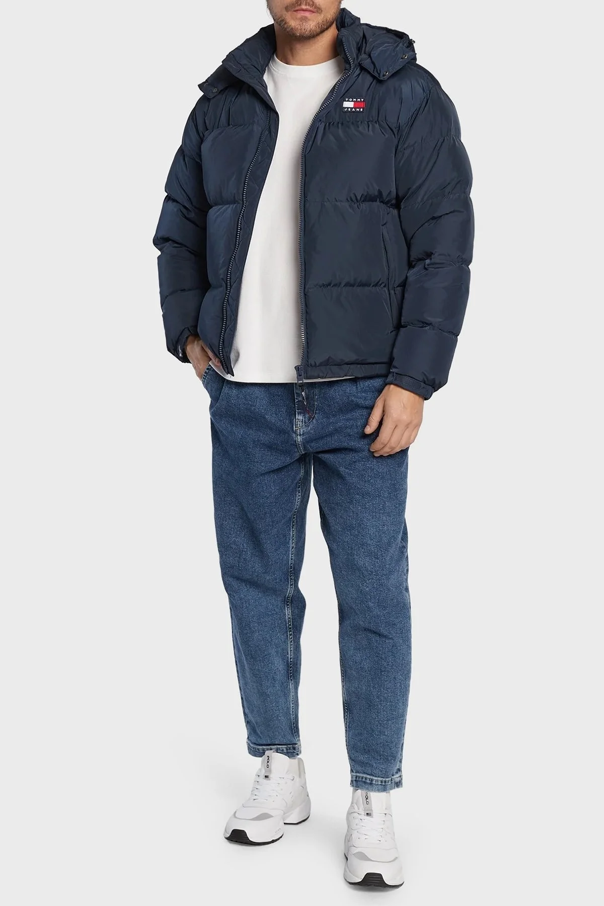 Tommy Jeans Regular Fit Kuş Tüyü Dik Yaka Şişme Erkek Mont DM0DM15445 C87 LACİVERT - 2