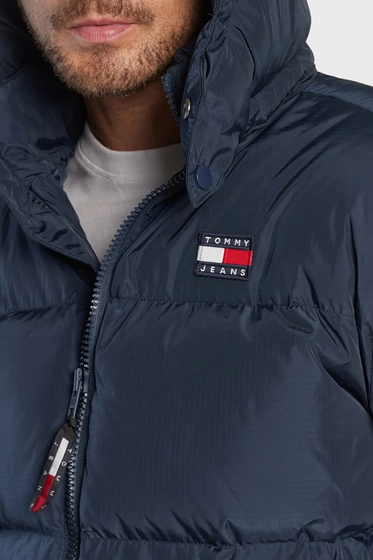 Tommy Jeans Regular Fit Kuş Tüyü Dik Yaka Şişme Erkek Mont DM0DM15445 C87 LACİVERT - 4