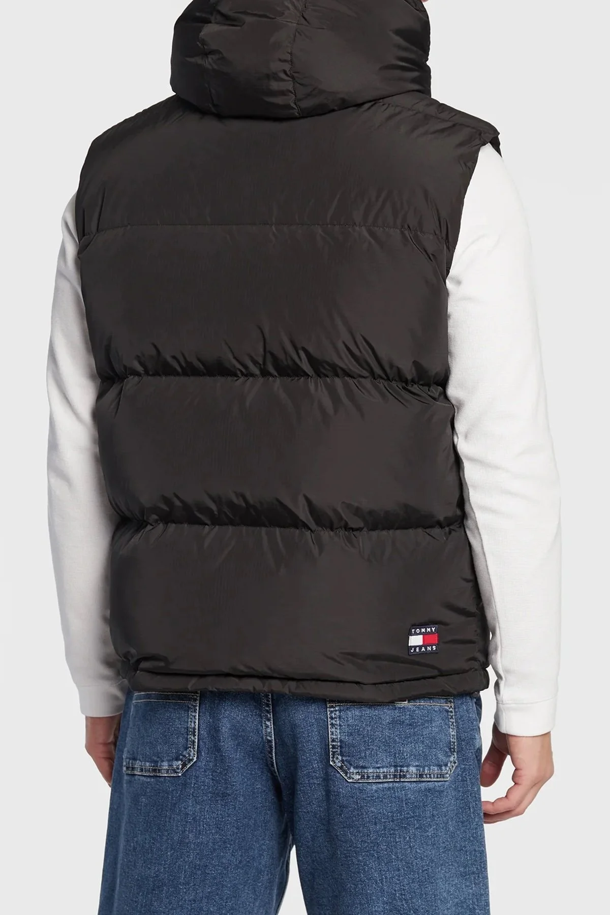 Tommy Jeans Regular Fit Kuş Tüyü Dolgulu Kapüşonlu Şişme Erkek Yelek DM0DM14447 BDS SİYAH - 3