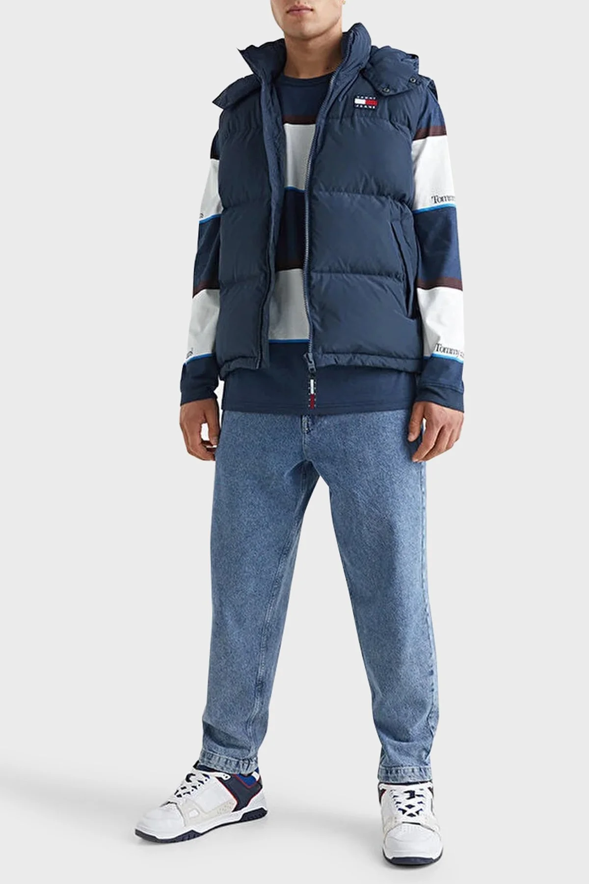 Tommy Jeans Regular Fit Kuş Tüyü Dolgulu Kapüşonlu Şişme Erkek Yelek DM0DM14447 C87 LACİVERT - 2