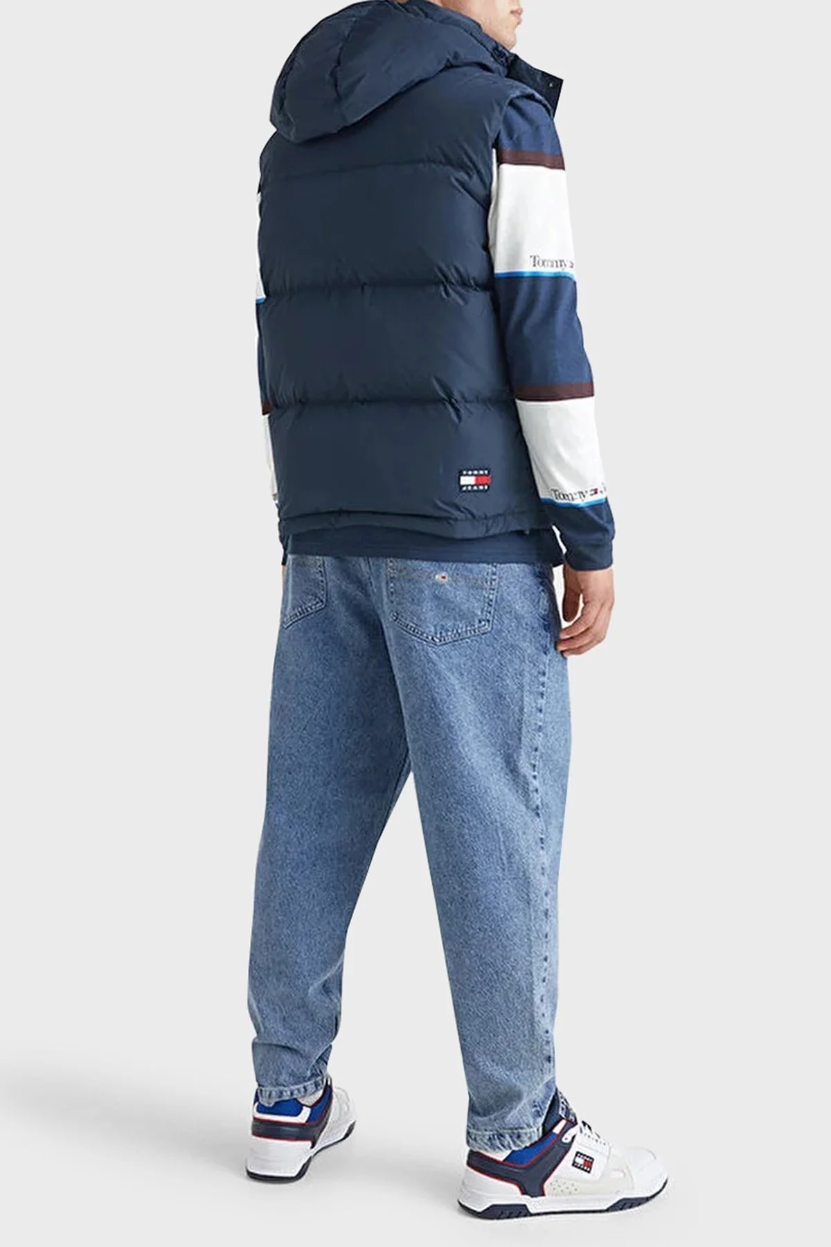 Tommy Jeans Regular Fit Kuş Tüyü Dolgulu Kapüşonlu Şişme Erkek Yelek DM0DM14447 C87 LACİVERT - 3