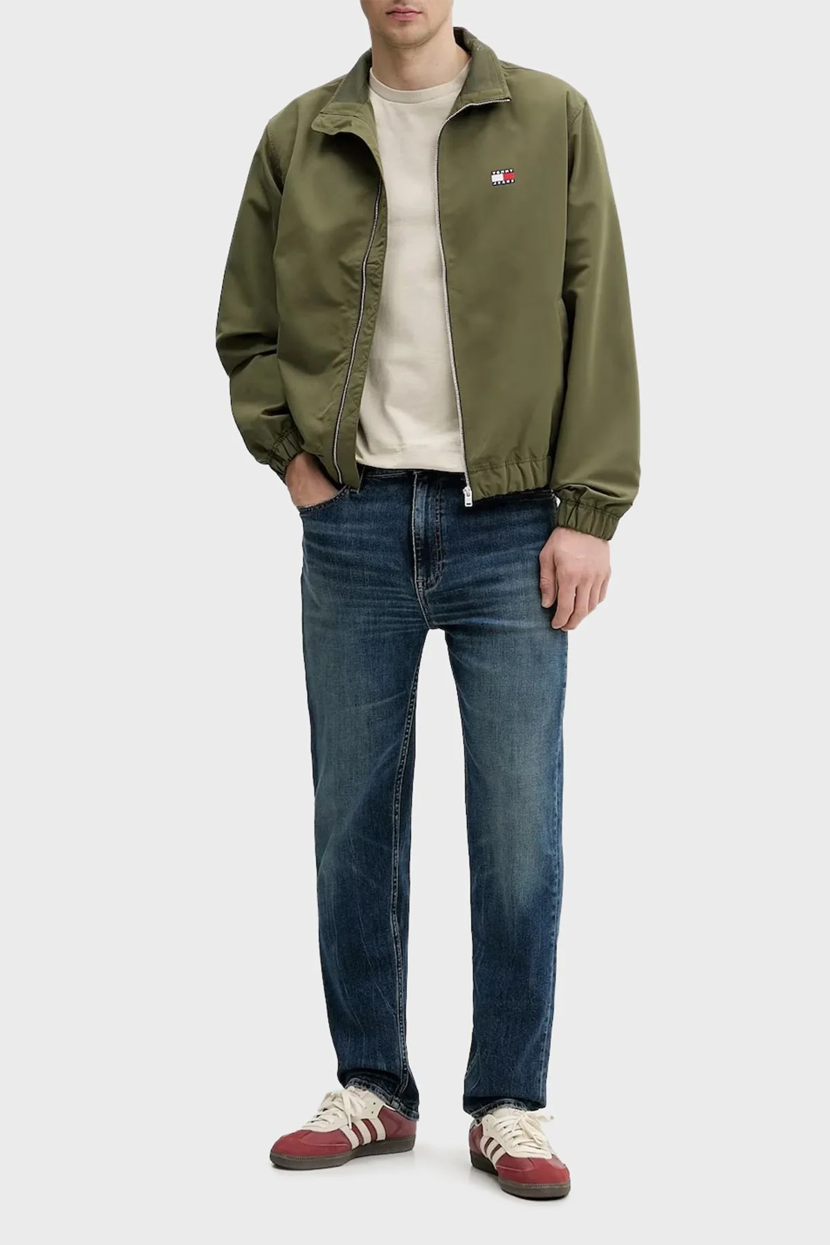 Tommy Jeans Regular Fit Logolu Dik Yaka Erkek Mont DM0DM22720 GY1 KOYU YEŞİL - 2