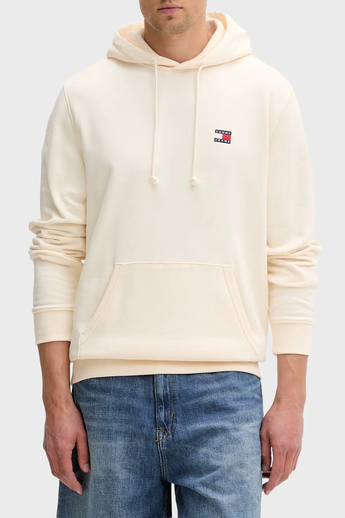 Tommy Jeans Regular Fit Pamuklu Kapüşonlu Erkek Sweat DM0DM21922 AEF Bej - 1
