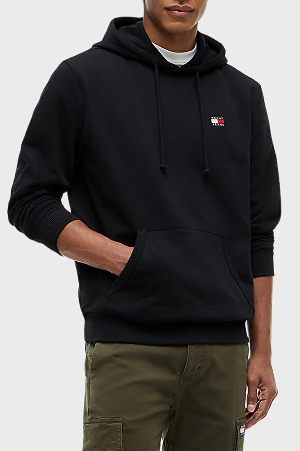Tommy Jeans Regular Fit Pamuklu Kapüşonlu Erkek Sweat DM0DM21922 BDS Siyah - 1