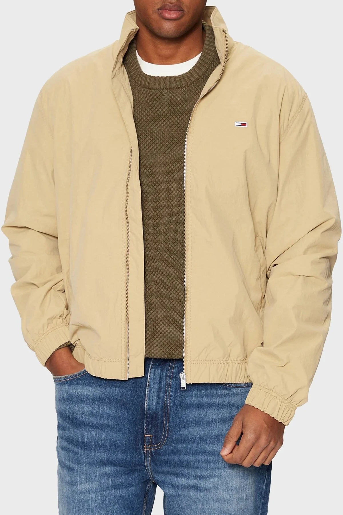 Tommy Jeans Relaxed Fit Dik Yaka Erkek Ceket DM0DM20655 ACT BEJ - 1