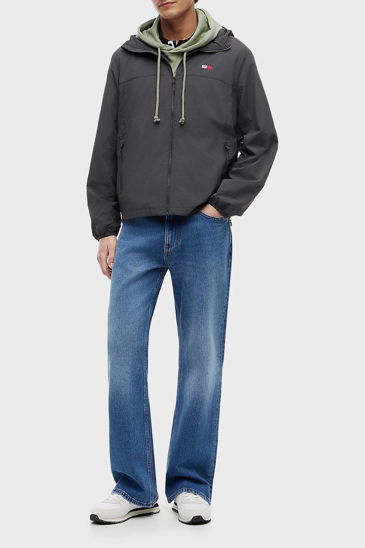 Tommy Jeans Relaxed Fit Kapüşonlu Su İtici Erkek Mont DM0DM23223 PT2 Koyu gri - 2