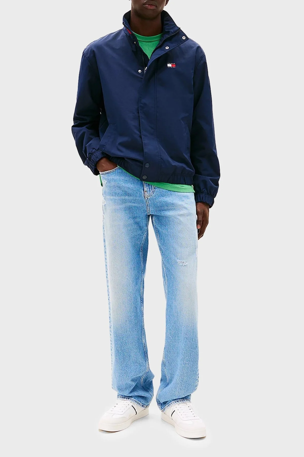 Tommy Jeans Relaxed Fit Renk Bloklu Yaka Su İtici Erkek Mont DM0DM20900 C1G LACİVERT - 2