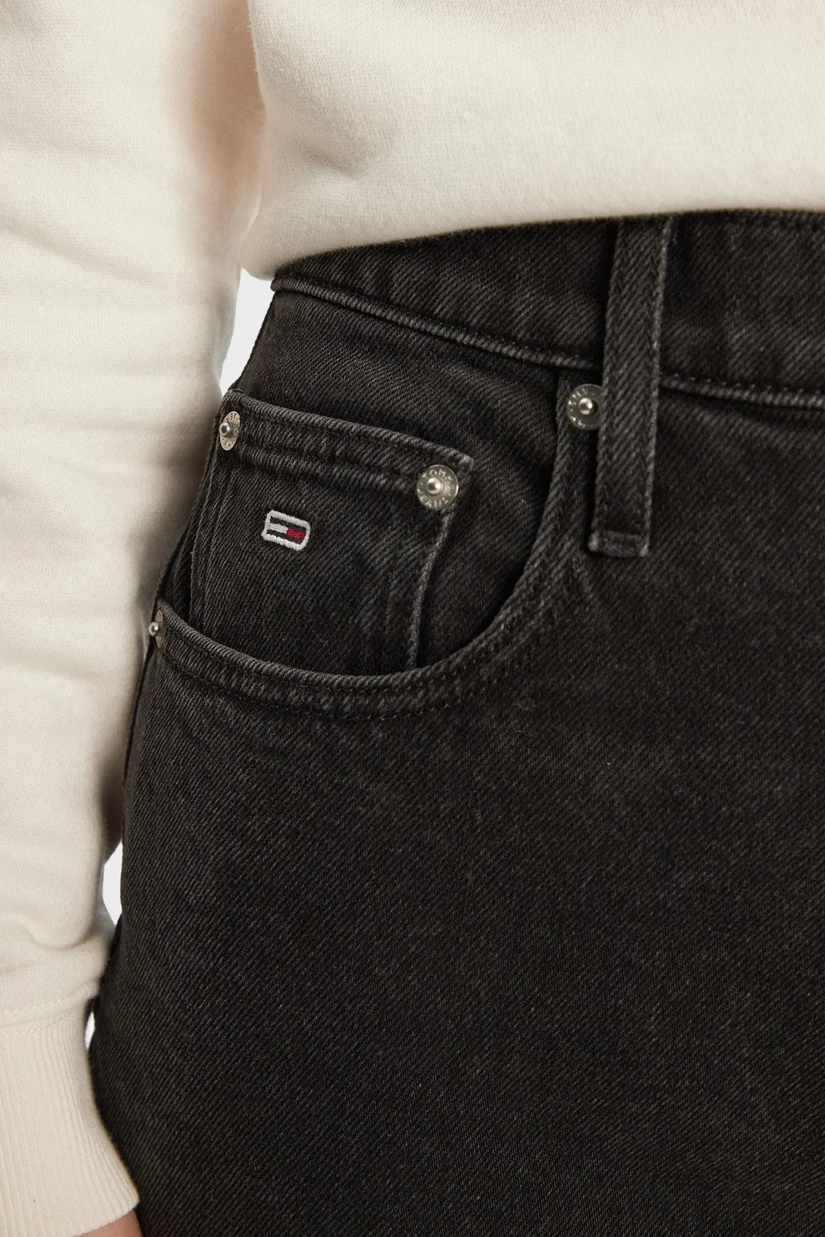 Tommy Jeans Relaxed Fit Yüksek Bel Dar Paça Jeans Bayan Kot Pantolon DW0DW20369 1BZ ANTRASİT - 9