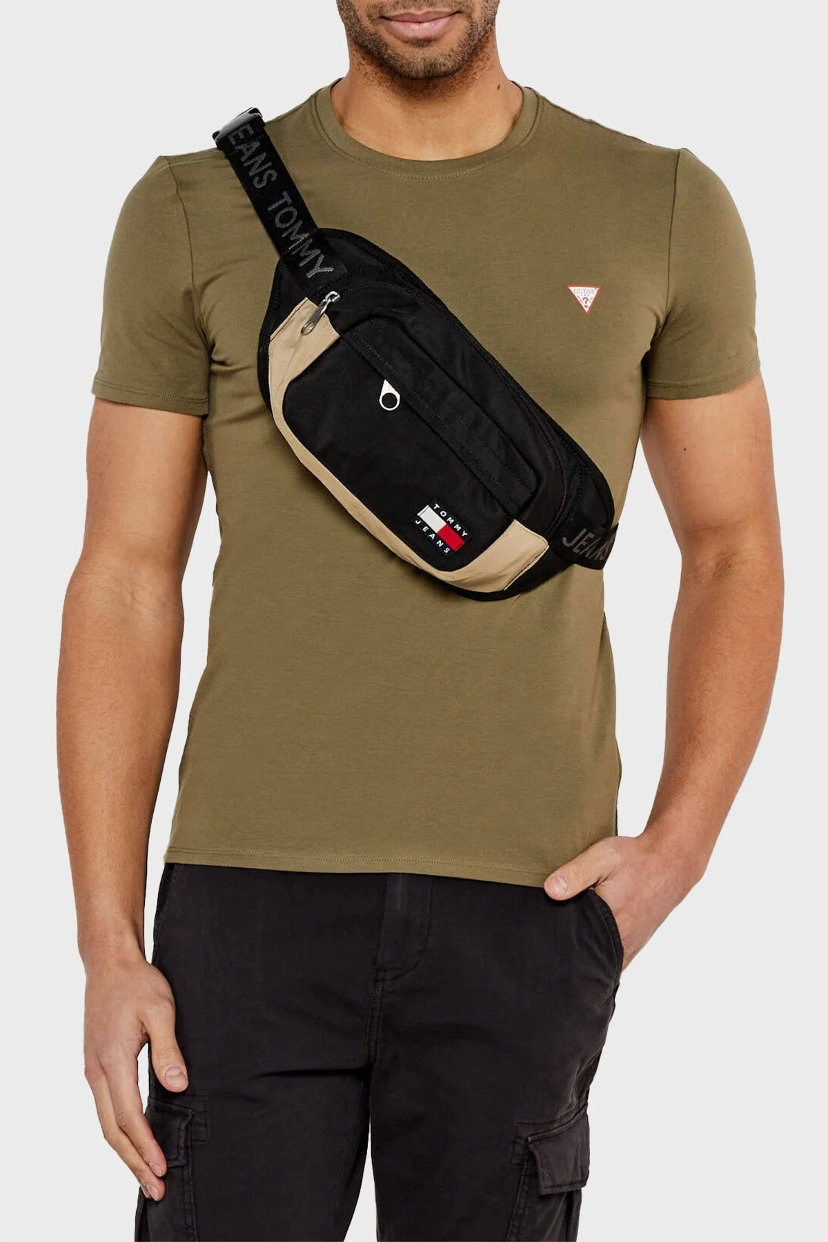 Tommy Jeans Renk Bloklu Ayarlanabilir Askılı Erkek Bel Çantası AM0AM13267 BDS SİYAH - 2