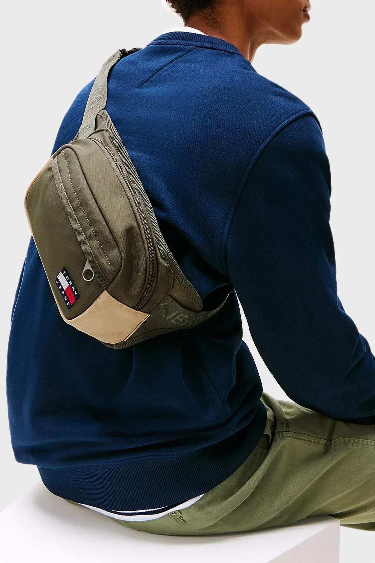 Tommy Jeans Renk Bloklu Ayarlanabilir Askılı Erkek Bel Çantası AM0AM13267 MRH KOYU YEŞİL - 2