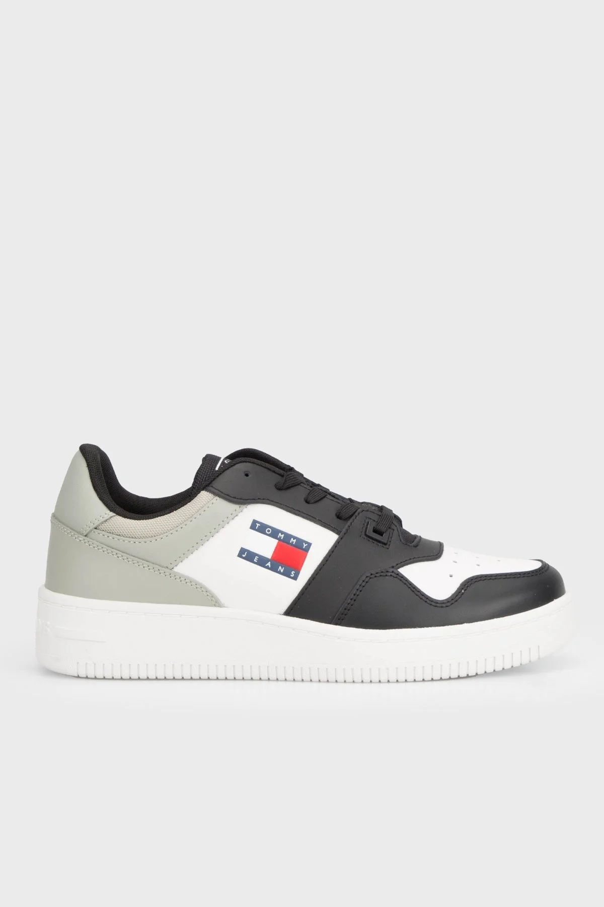 Tommy Jeans Retro Deri Sneaker Erkek Ayakkabı EM0EM01395 PMI GRİ - 1