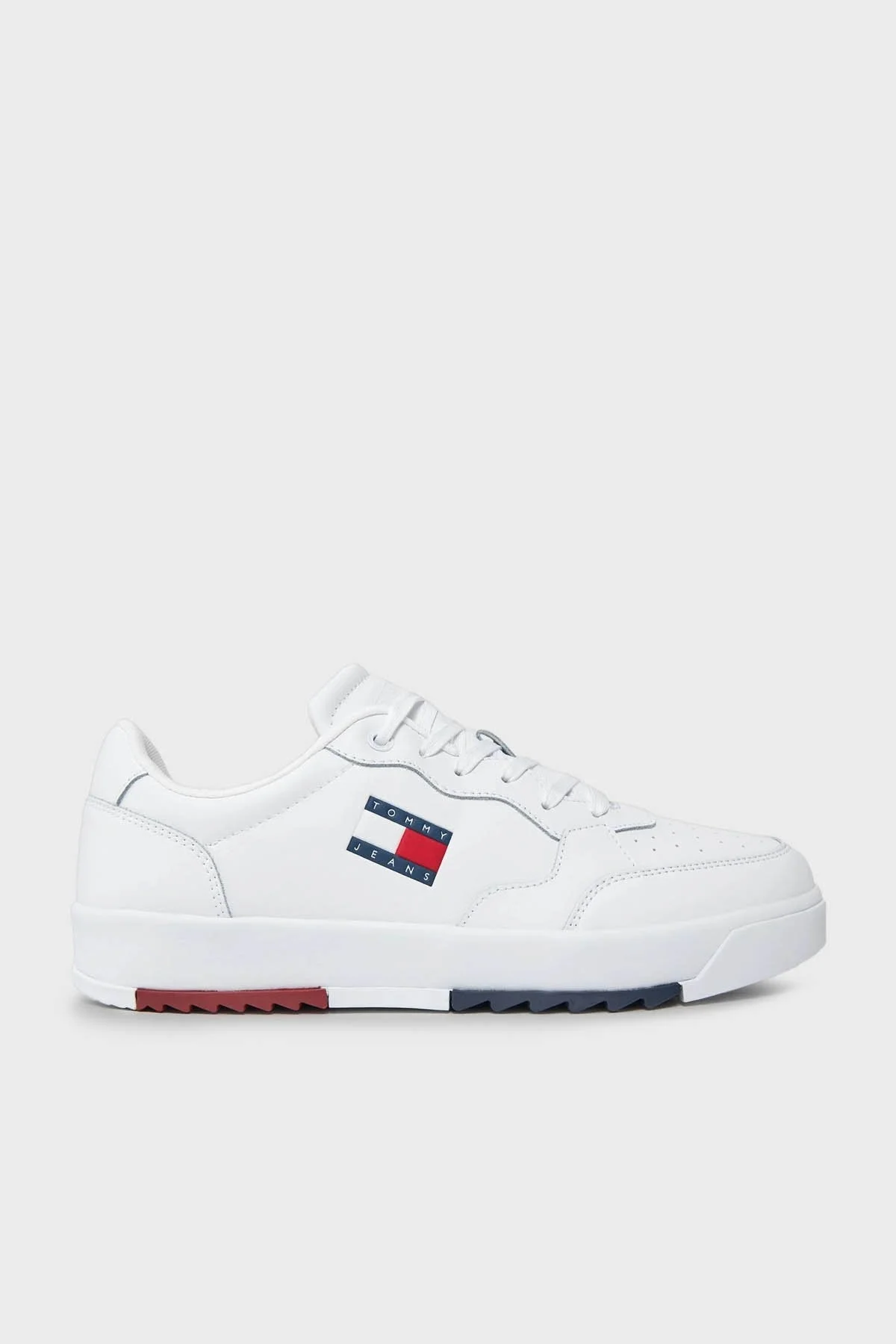 Tommy Jeans Retro Deri Sneaker Erkek Ayakkabı EM0EM01397 YBS BEYAZ - 1