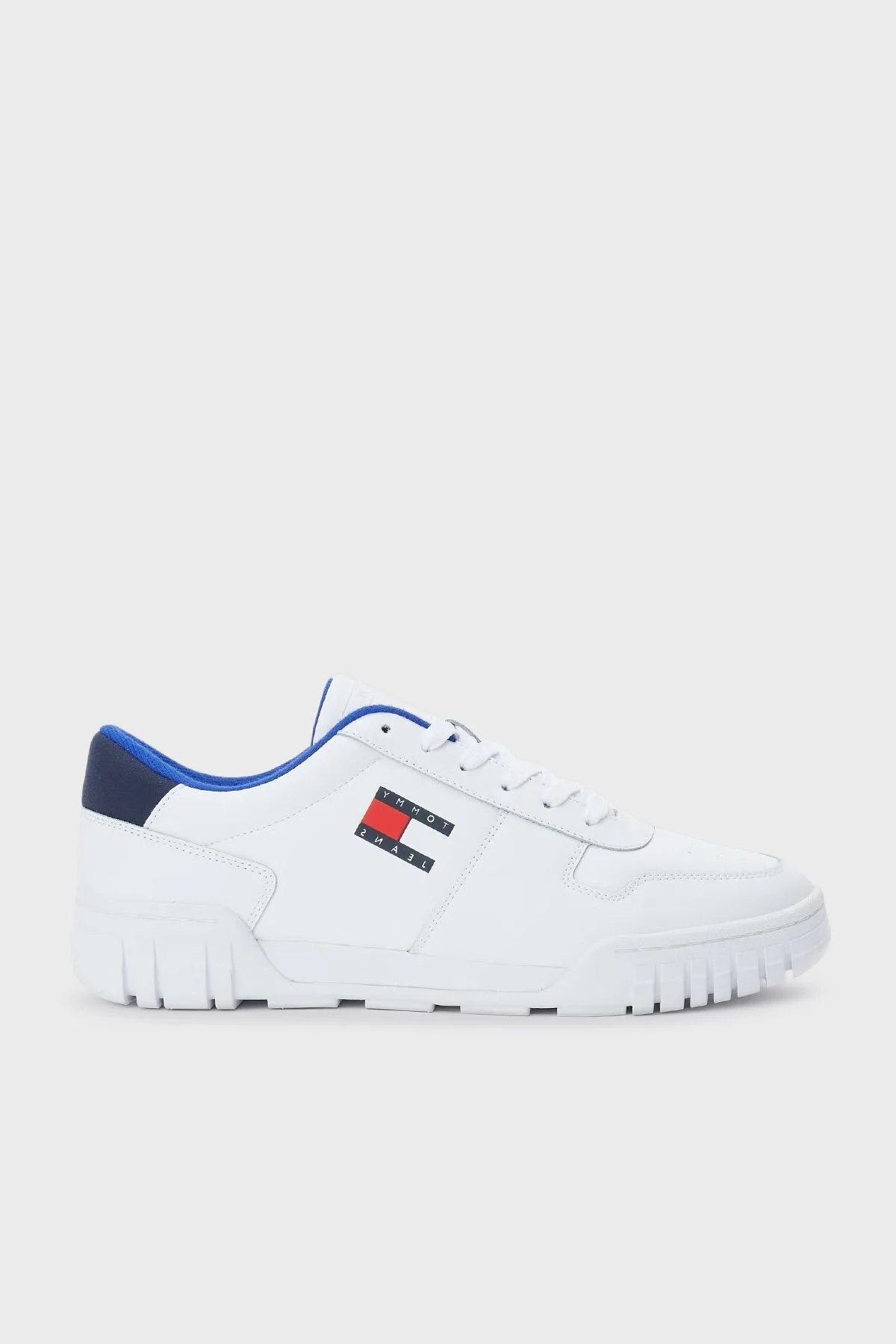 Tommy Jeans Retro Deri Spor Erkek Ayakkabı EM0EM01068 YBR BEYAZ - 1