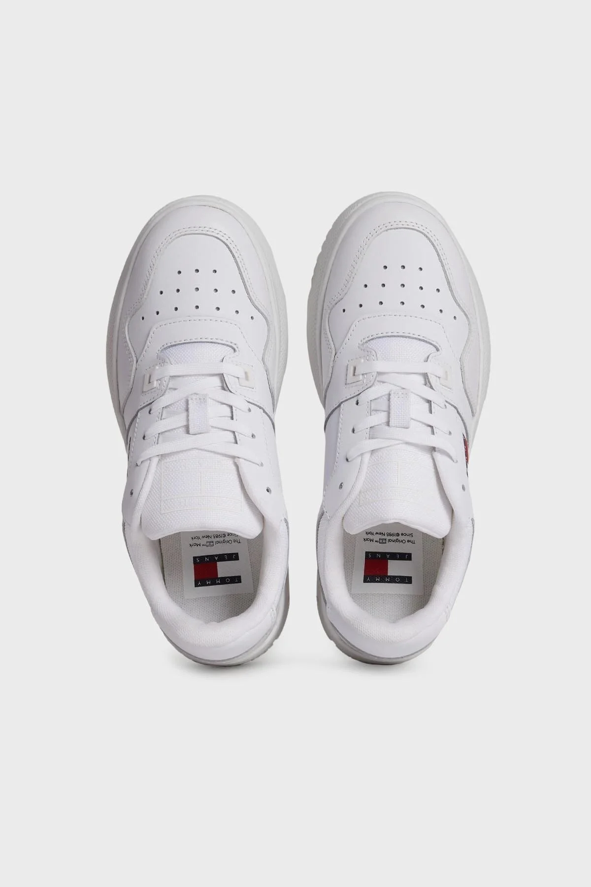 Tommy Jeans Retro Platform Deri Sneaker Bayan Ayakkabı EN0EN02506 YBS BEYAZ - 12