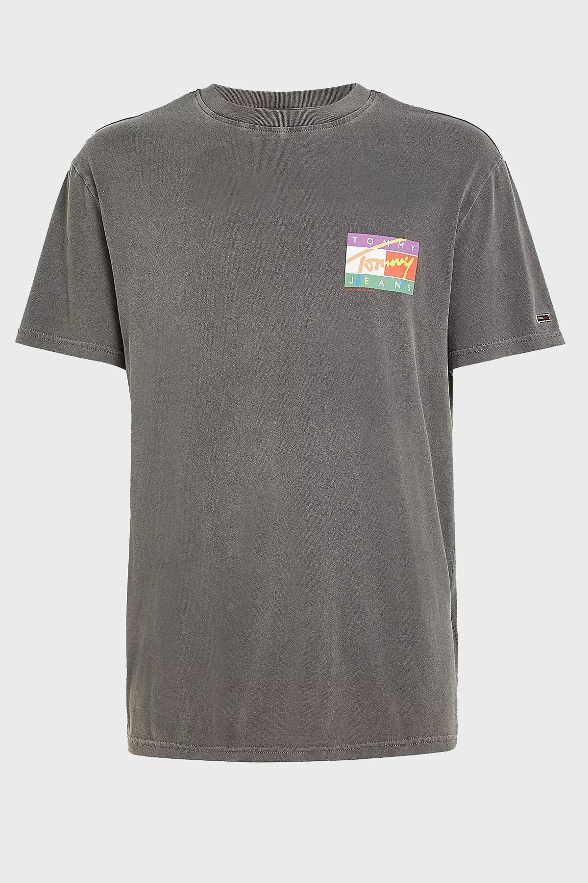 Tommy Jeans Sırt Baskılı Bisiklet Yaka Pamuklu Regular Fit Erkek T Shirt DM0DM16827 BDS SİYAH - 5