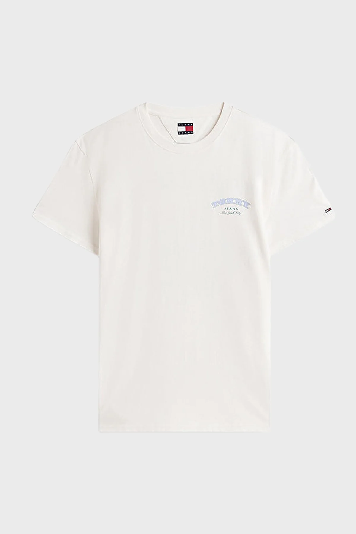 Tommy Jeans Sırt Baskılı Regular Fit Bisiklet Yaka Erkek T Shirt DM0DM22318 YBH BEYAZ - 5