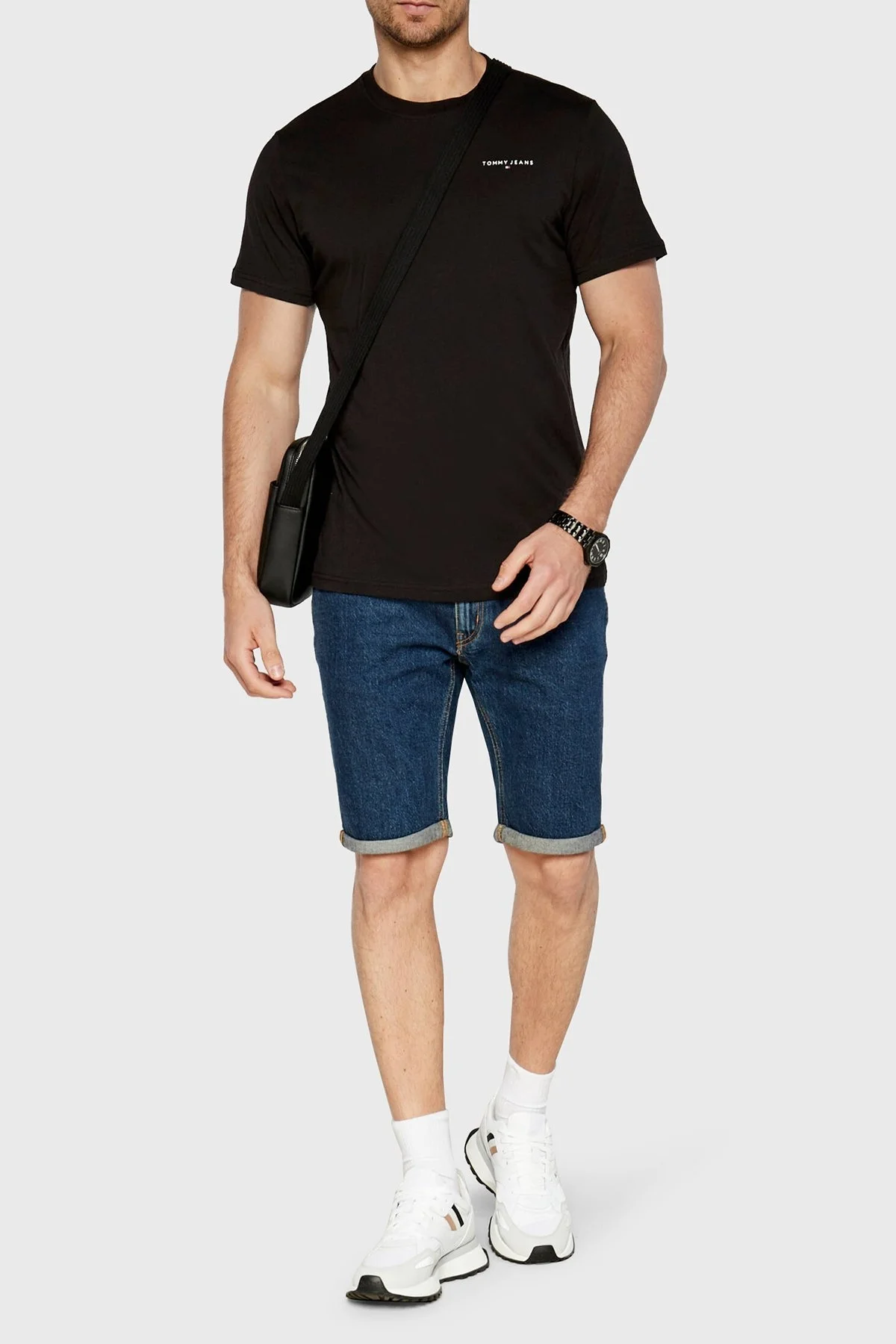 Tommy Jeans Slim Fit Bisiklet Yaka Erkek T Shirt DM0DM18555 BDS SİYAH - 3