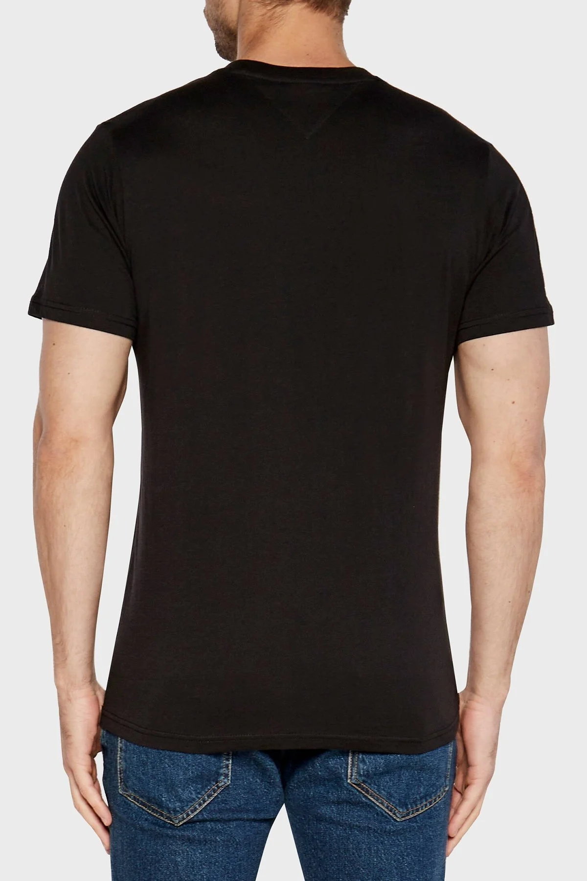 Tommy Jeans Slim Fit Bisiklet Yaka Erkek T Shirt DM0DM18555 BDS SİYAH - 4