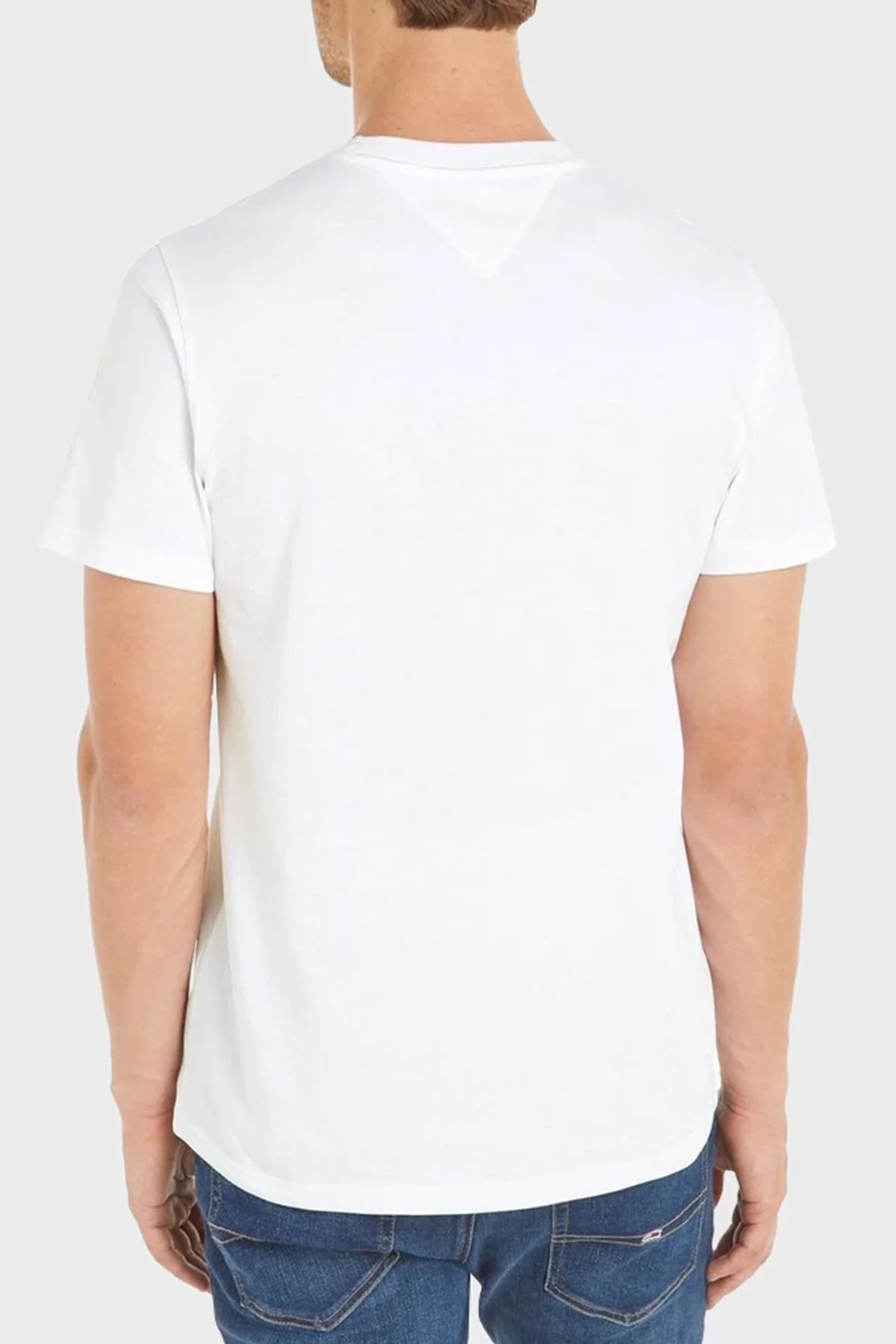 Tommy Jeans Slim Fit Bisiklet Yaka Erkek T Shirt DM0DM18555 YBR BEYAZ - 3