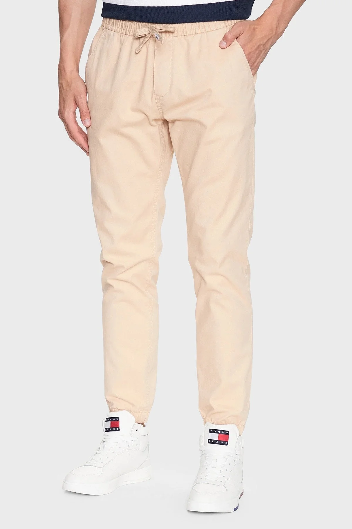 Tommy Jeans Slim Fit Jogger Erkek Eşofman Altı DM0DM16760 AB4 BEJ - 1