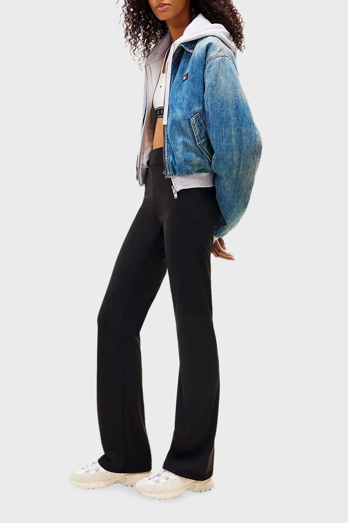 Tommy Jeans Slim Fit Logolu Yüksek Bel Bayan Tayt DW0DW22110 BDS SİYAH - 4