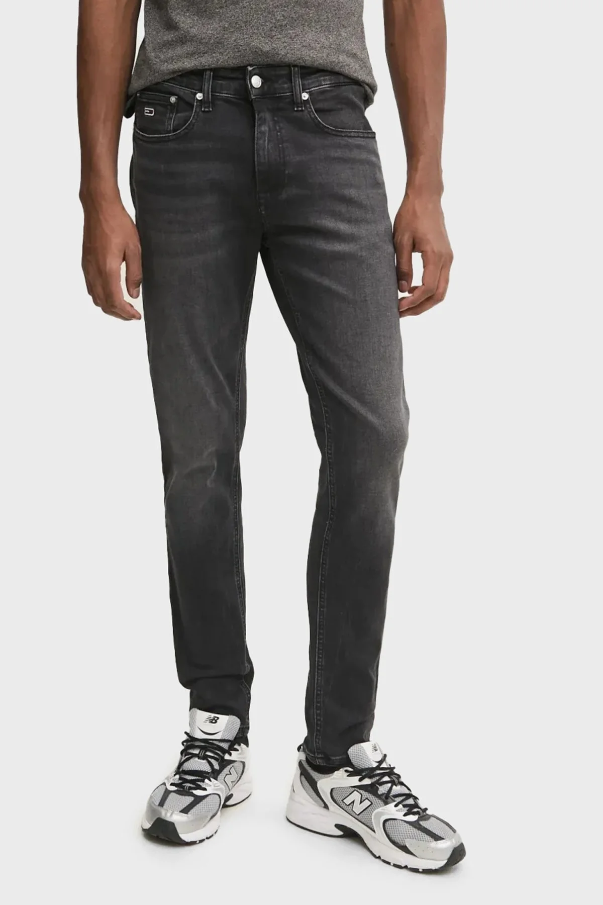 Tommy Jeans Slim Fit Normal Bel Dar Paça Jeans Erkek Kot Pantolon DM0DM18145 1BZ ANTRASİT - 7