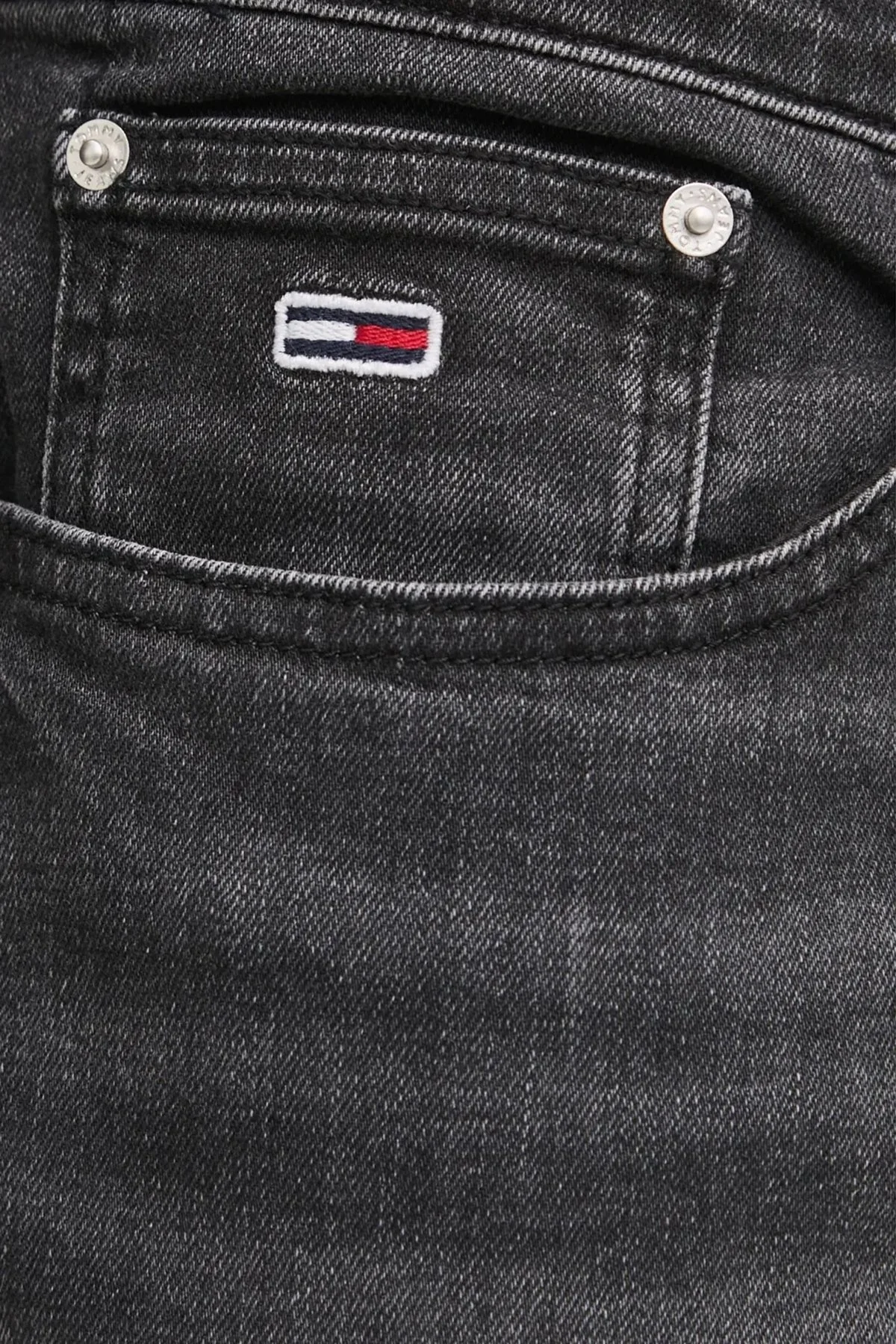 Tommy Jeans Slim Fit Normal Bel Dar Paça Jeans Erkek Kot Pantolon DM0DM18145 1BZ ANTRASİT - 8