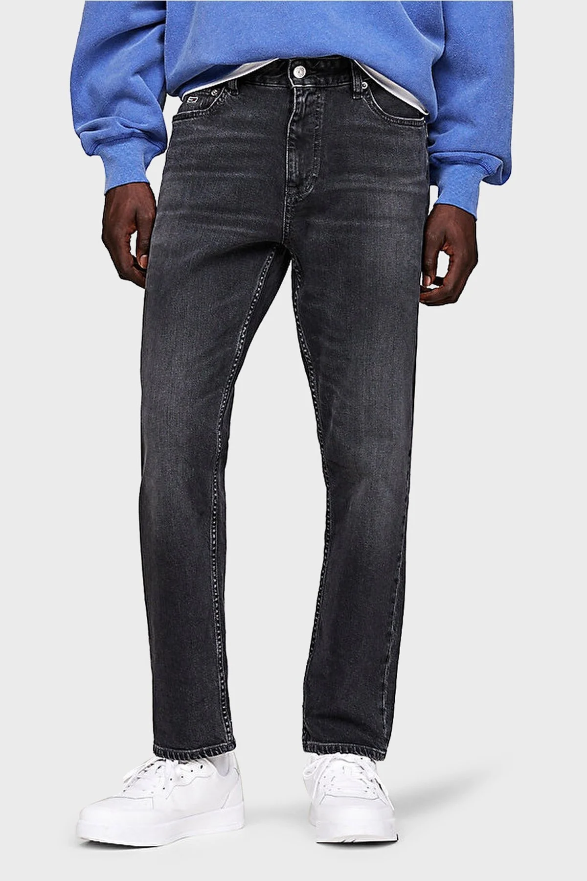 Tommy Jeans Streç Pamuklu Skinny Fit Normal Bel Düz Paça Jeans Erkek Kot Pantolon DM0DM20557 1BZ ANTRASİT - 6