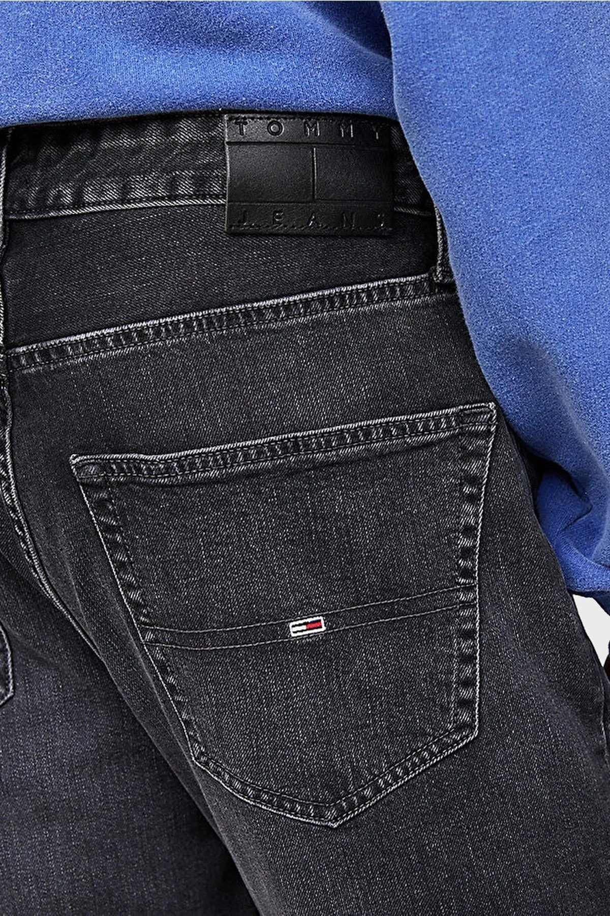 Tommy Jeans Streç Pamuklu Skinny Fit Normal Bel Düz Paça Jeans Erkek Kot Pantolon DM0DM20557 1BZ ANTRASİT - 9