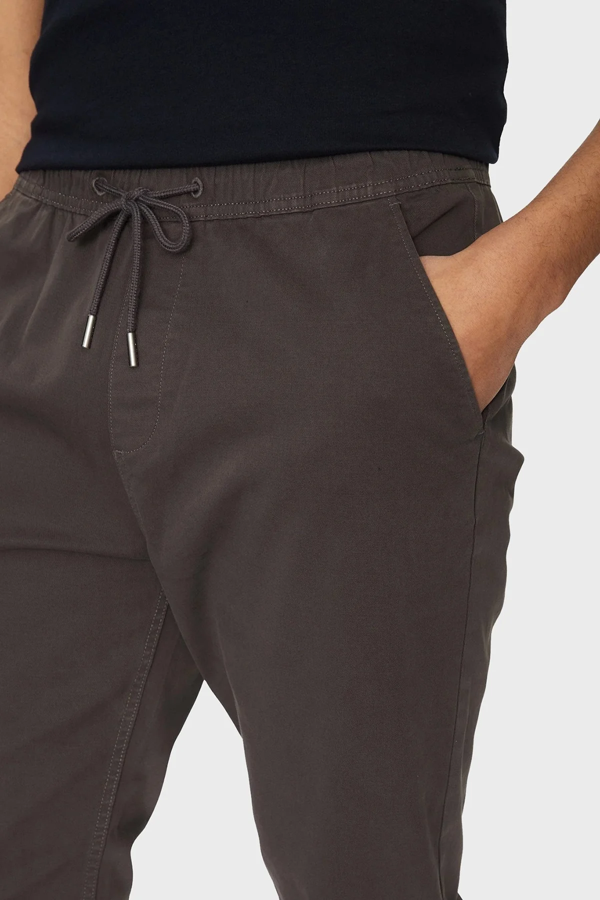 Tommy Jeans Streç Pamuklu Slim Fit Normal Bel Lastikli Paça Jogger Erkek Pantolon DM0DM20283 PT2 KOYU GRİ - 9