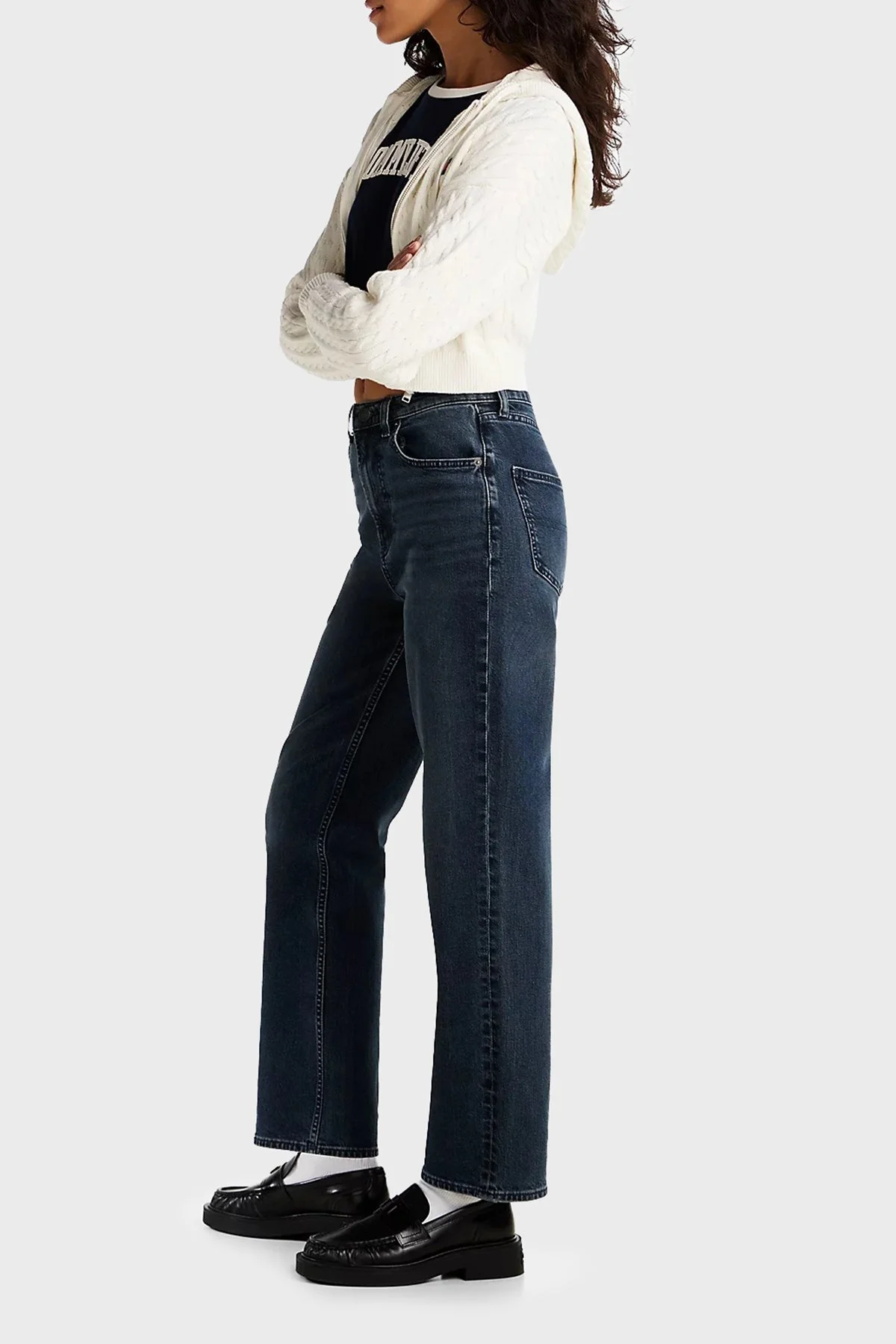 Tommy Jeans Streç Pamuklu Slim Straight Yüksek Bel Düz Paça Jeans Bayan Kot Pantolon DW0DW20451 1BJ MAVİ - 3