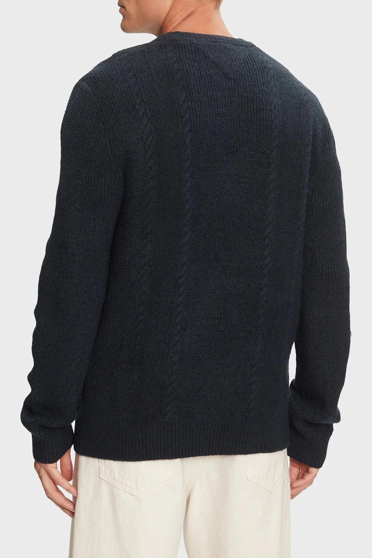 Tommy Jeans Streç Slim Fit Bisiklet Yaka Örme Erkek Kazak DM0DM19440 C1G LACİVERT - 3