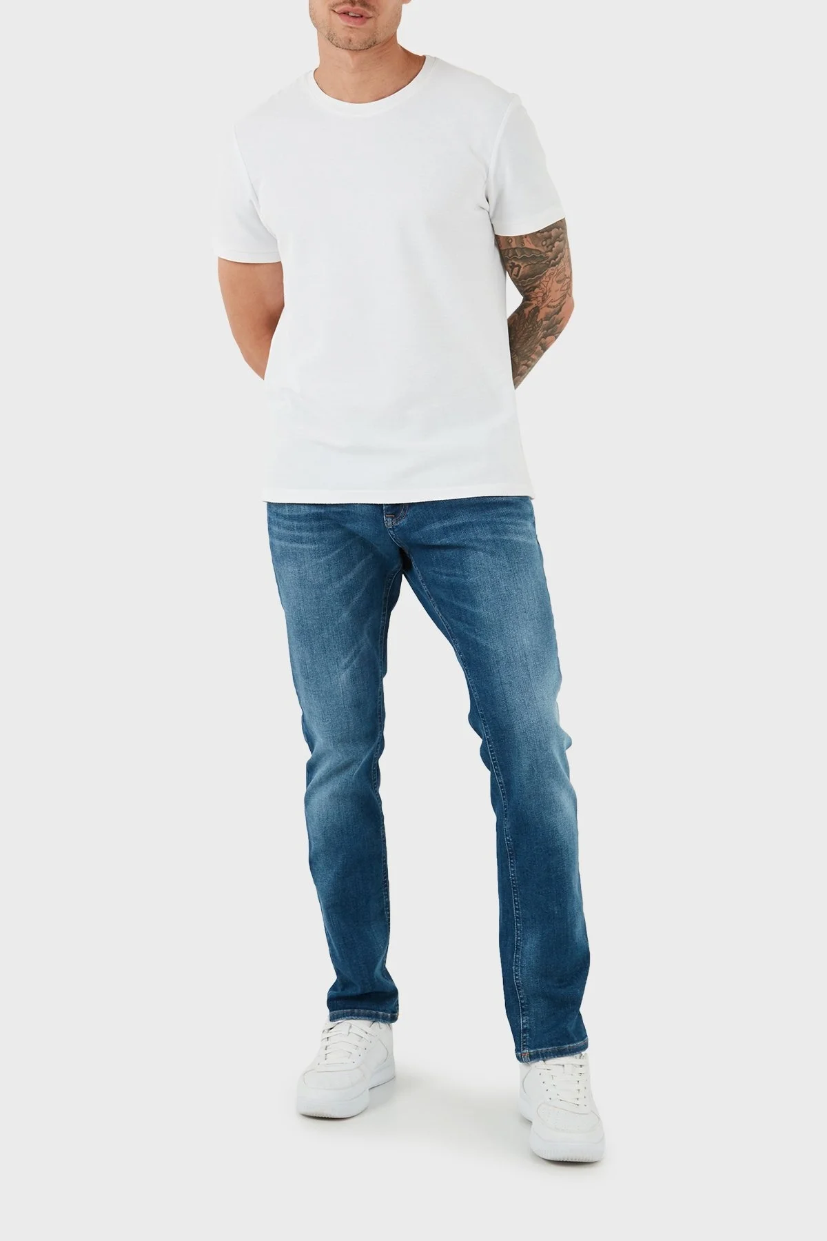 Tommy Jeans Streç Slim Fit Düşük Bel Jeans Erkek Kot Pantolon DM0DM18723 1A5 MAVİ - 2