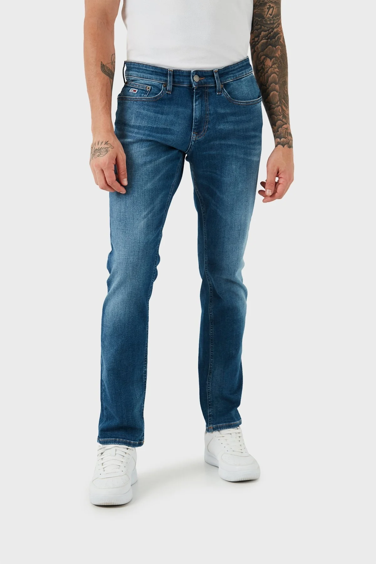 Tommy Jeans Streç Slim Fit Düşük Bel Jeans Erkek Kot Pantolon DM0DM18723 1A5 MAVİ - 3