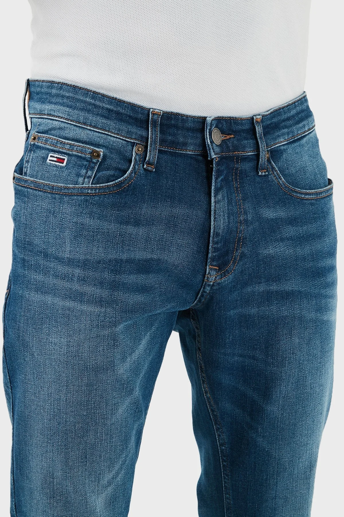 Tommy Jeans Streç Slim Fit Düşük Bel Jeans Erkek Kot Pantolon DM0DM18723 1A5 MAVİ - 6