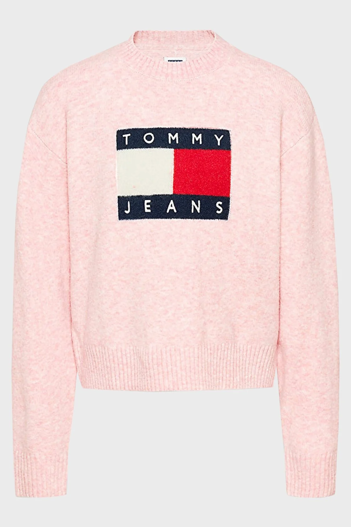 Tommy Jeans Streç Yünlü Relaxed Fit Bisiklet Yaka Bayan Kazak DW0DW18681 TVS PEMBE - 5