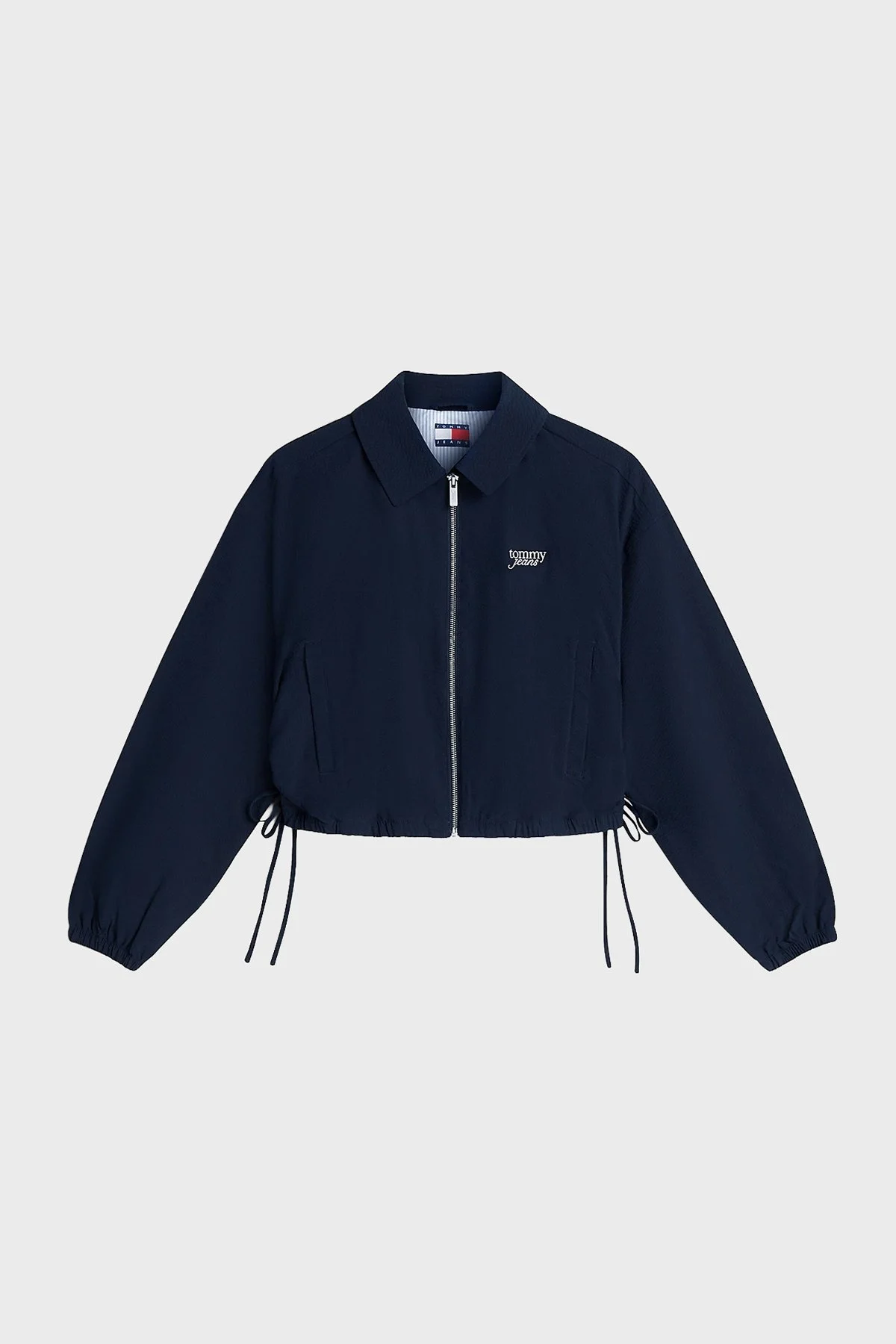 Tommy Jeans Su İtici Gofre Dokulu Gömlek Yaka Relaxed Fit Kadın Mont DW0DW22912 C1G Lacivert - 5
