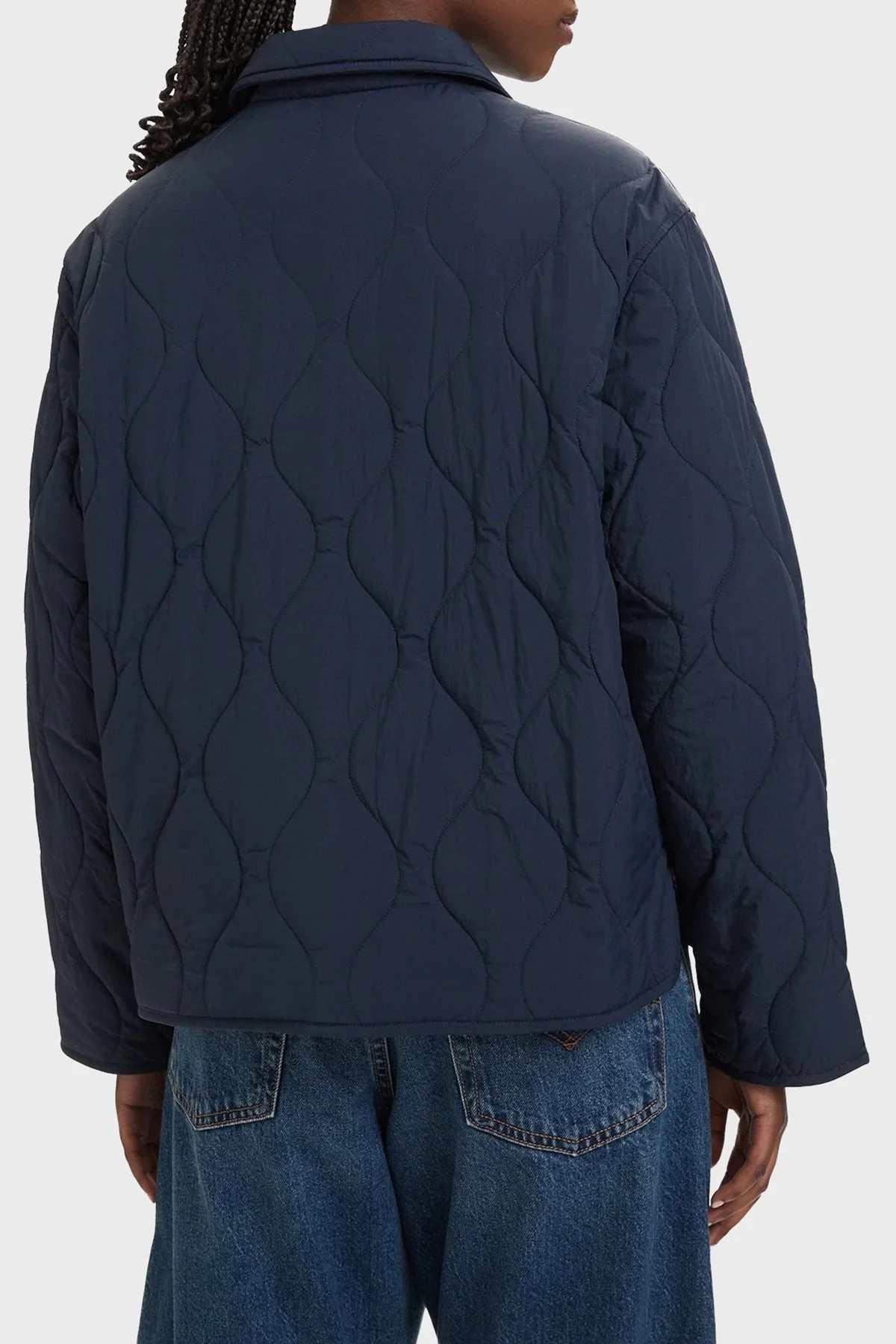 Tommy Jeans Su İtici Kapitoneli Klasik Yaka Kadın Mont DW0DW22909 C1G Lacivert - 3