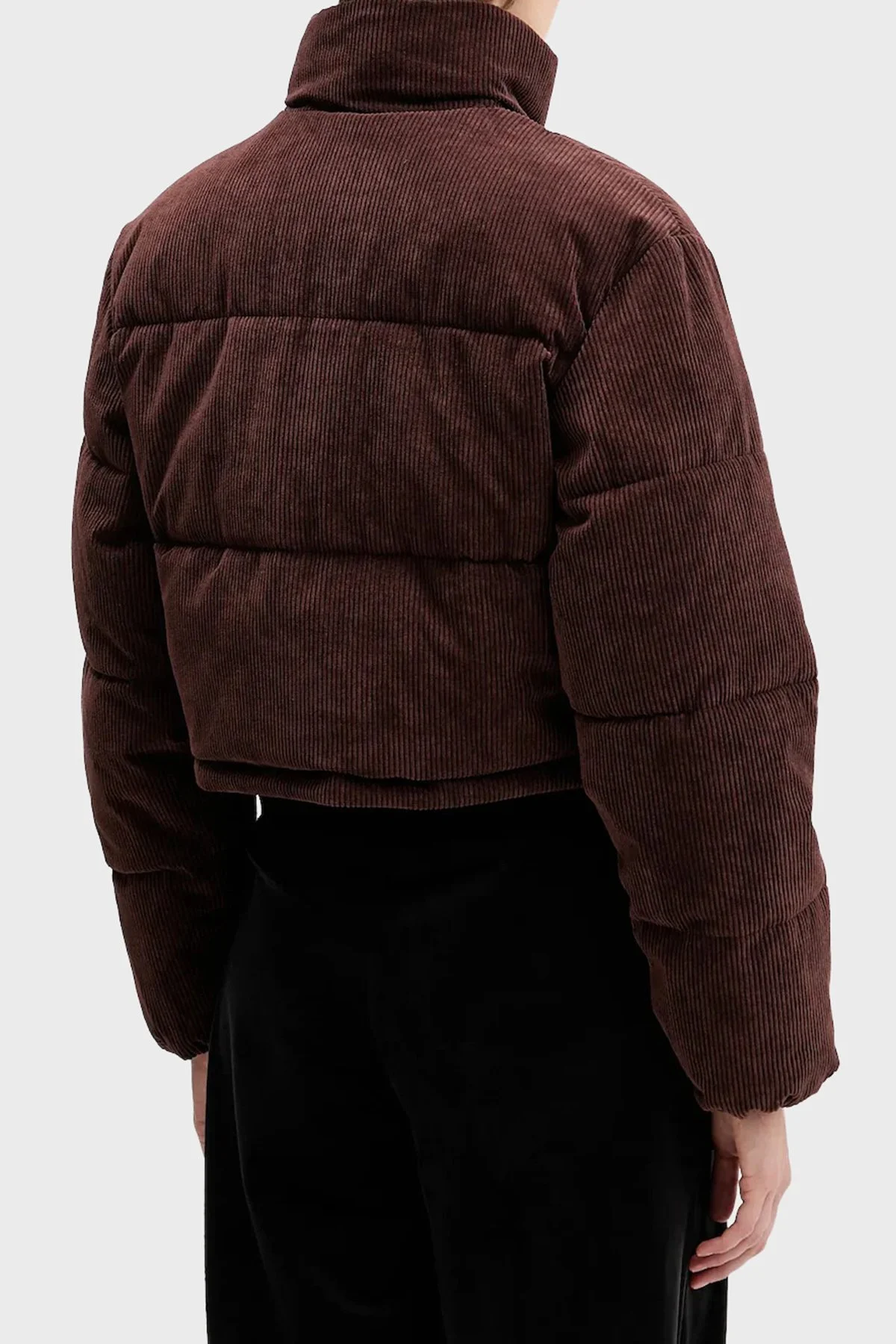 Tommy Jeans Su İtici Relaxed Fit Dik Yaka Kadife Kadın Mont DW0DW21658 GS7 KAHVE - 3