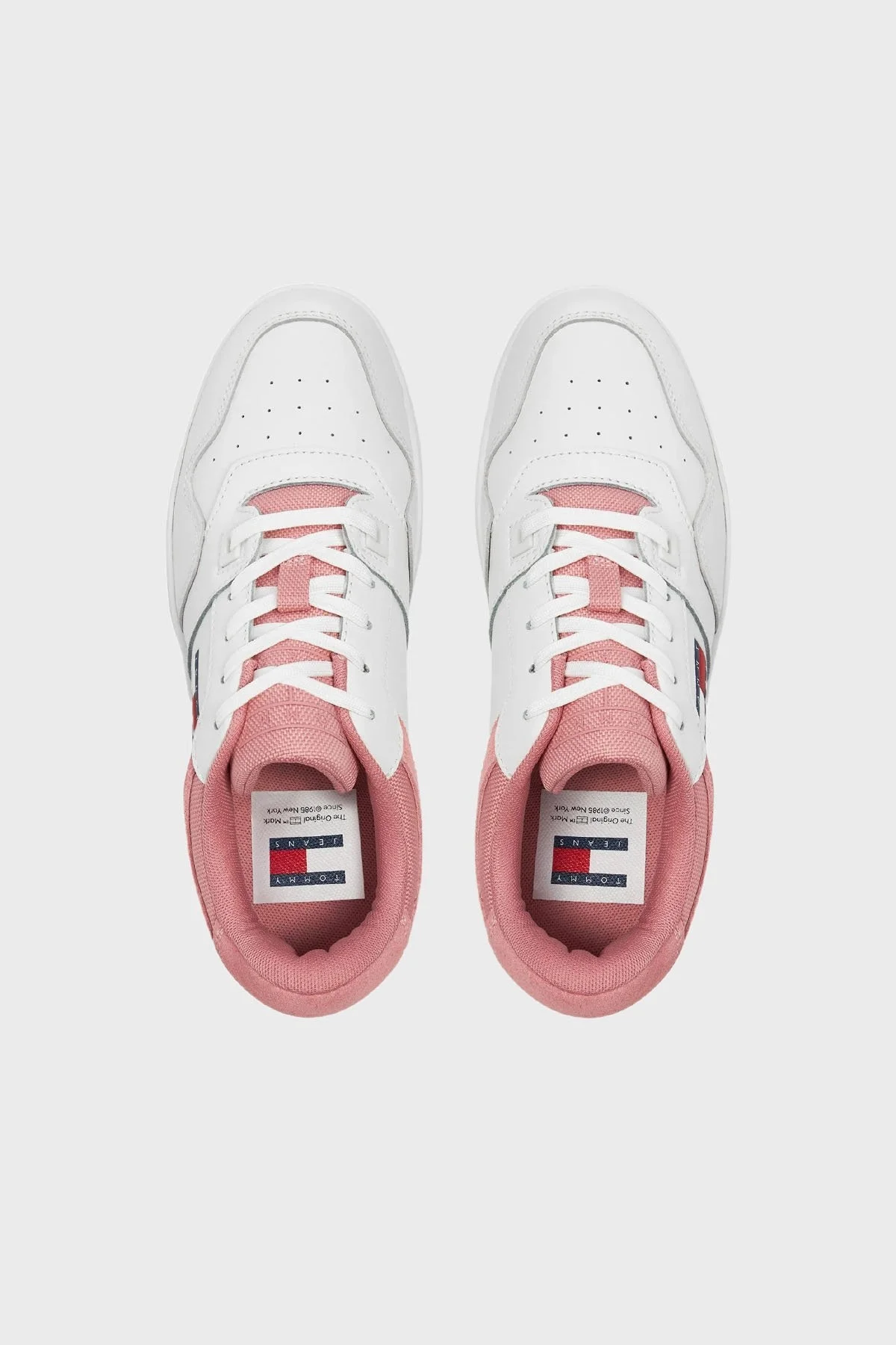 Tommy Jeans Süet Deri Sneaker Bayan Ayakkabı EN0EN02653 TH0 BEYAZ-PEMBE - 5