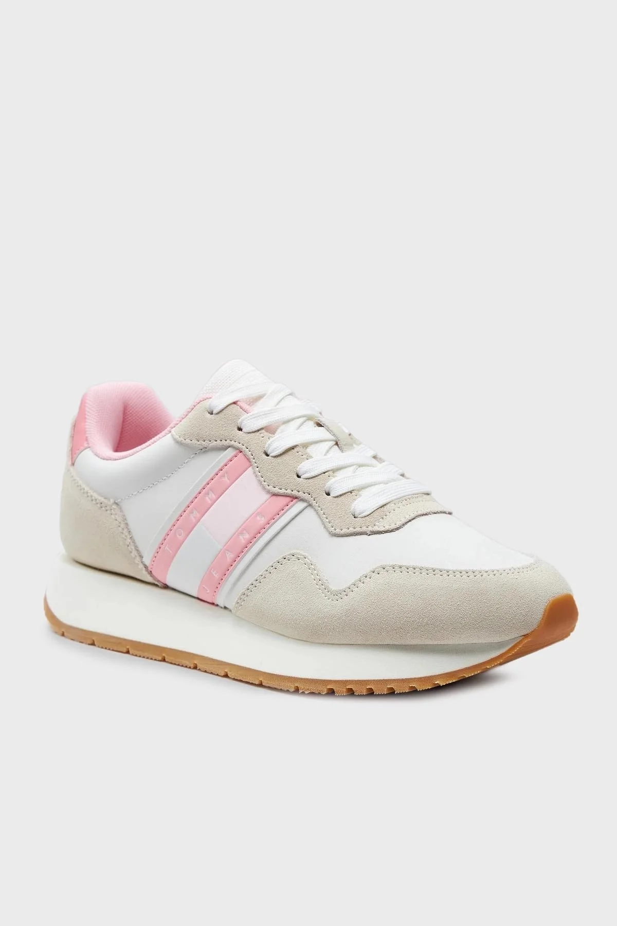 Tommy Jeans Süet Sneaker Bayan Ayakkabı EN0EN02510 TIC BEYAZ-PEMBE - 2